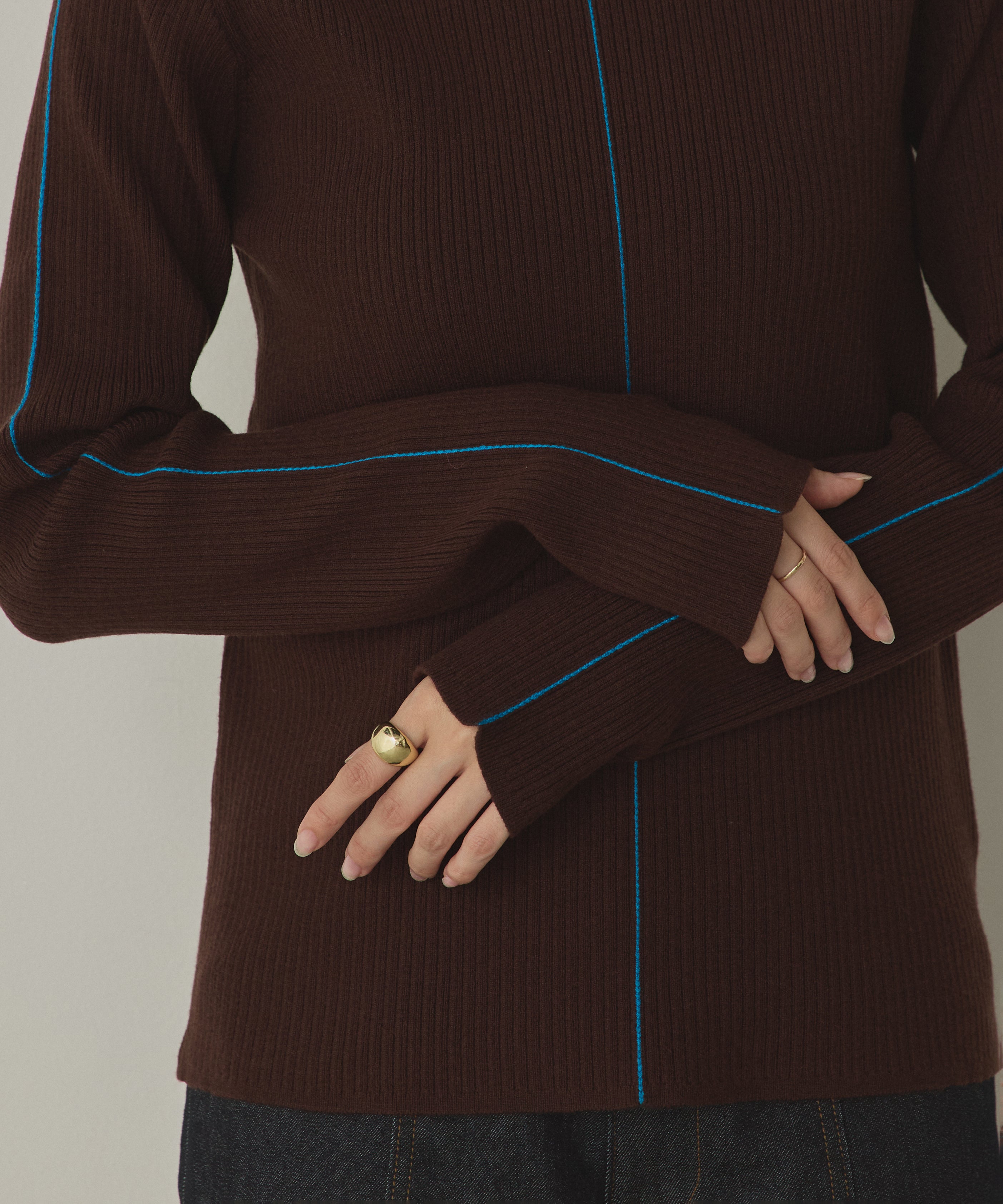 【静電気防止】やわもちヤーン ランダムリブニット