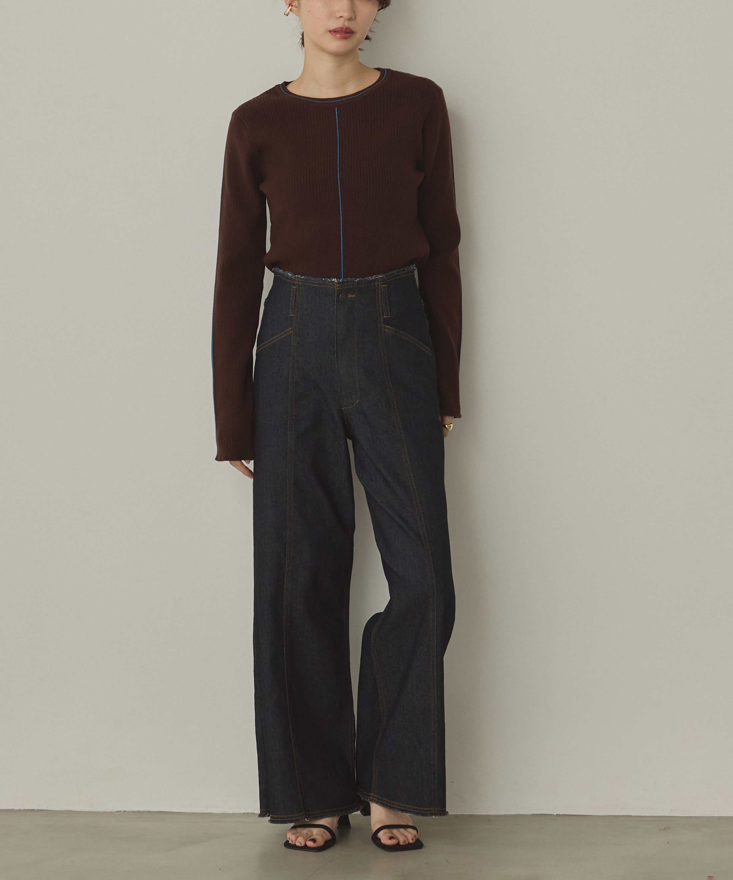 【静電気防止】やわもちヤーン ランダムリブニット