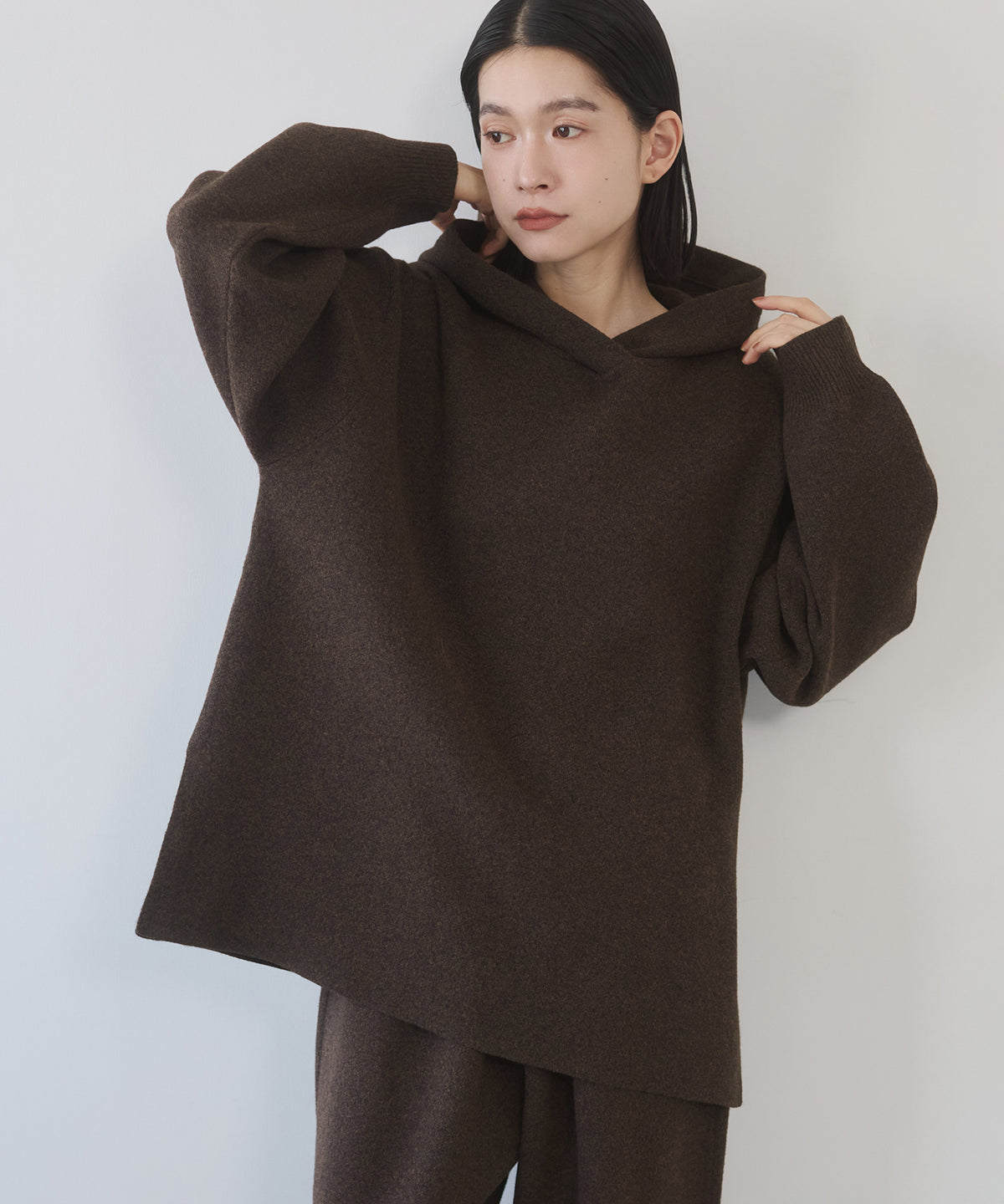 DOUBLE JACQUARD KNIT HOODIE