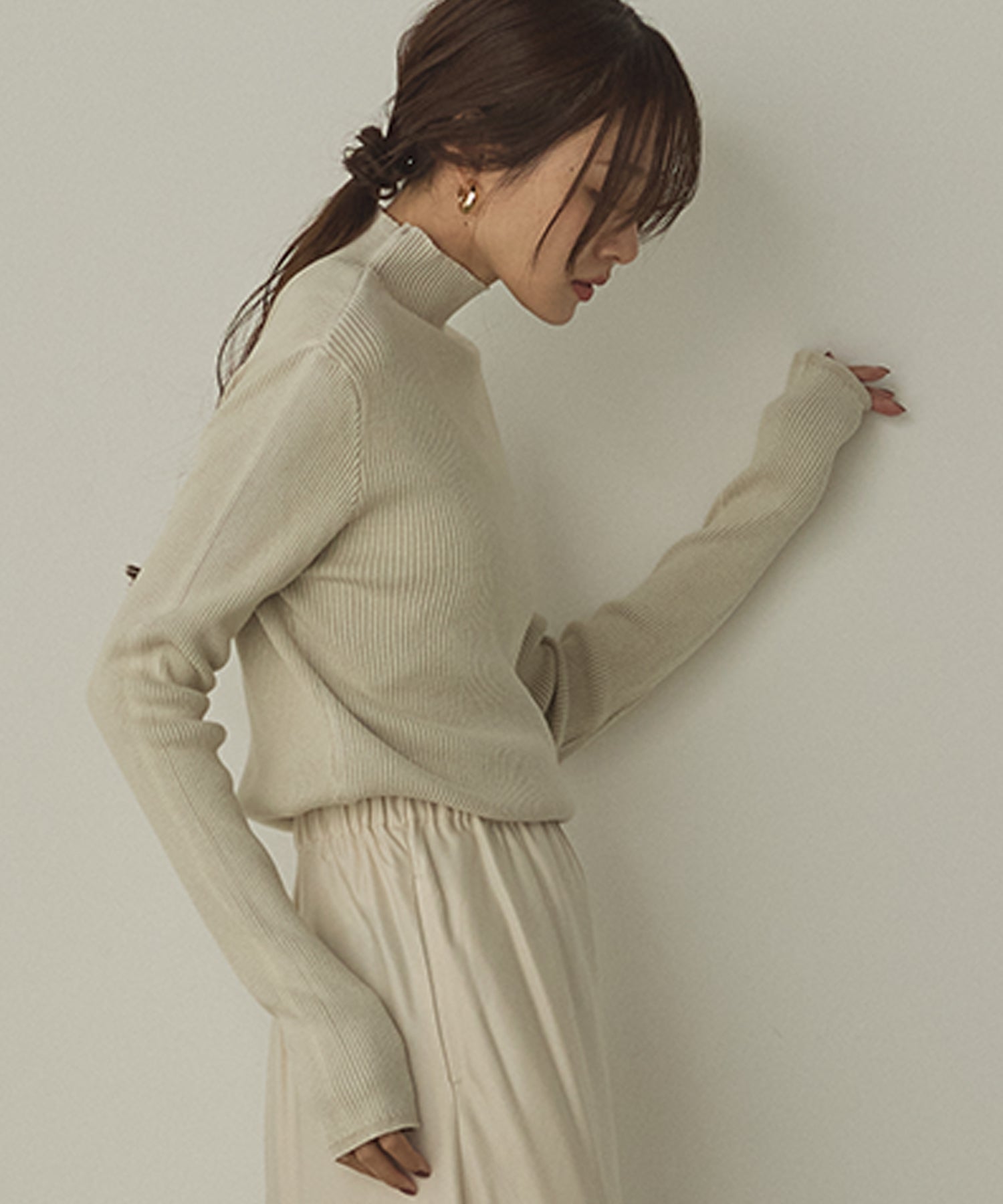 コットン リブ ストーンウォッシュ リブニット