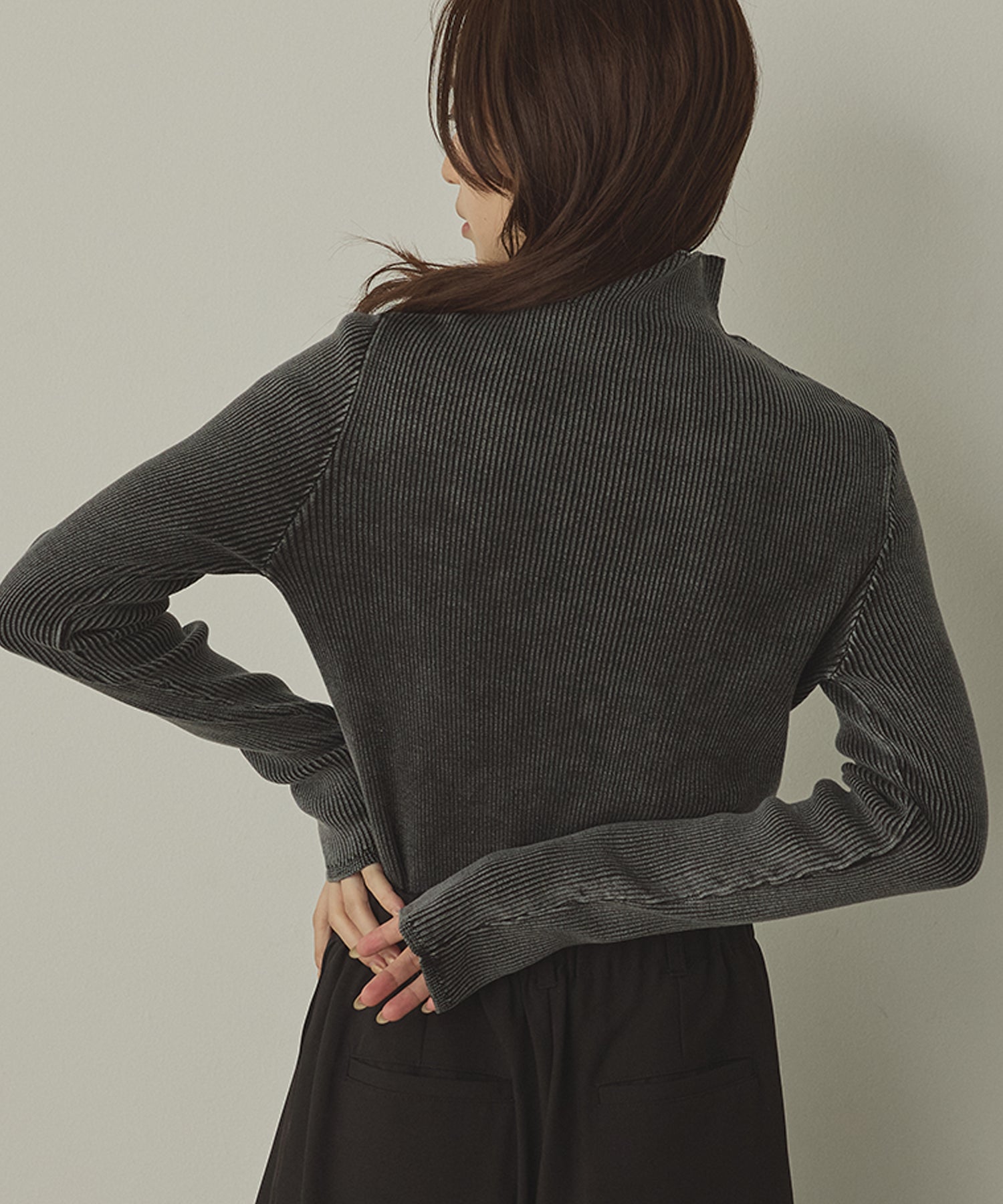 コットン リブ ストーンウォッシュ リブニット