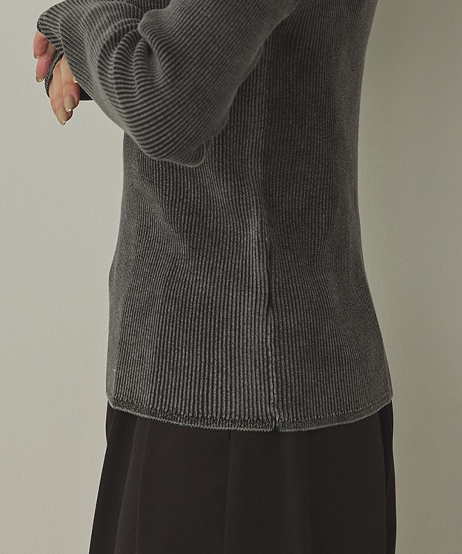 コットン リブ ストーンウォッシュ リブニット