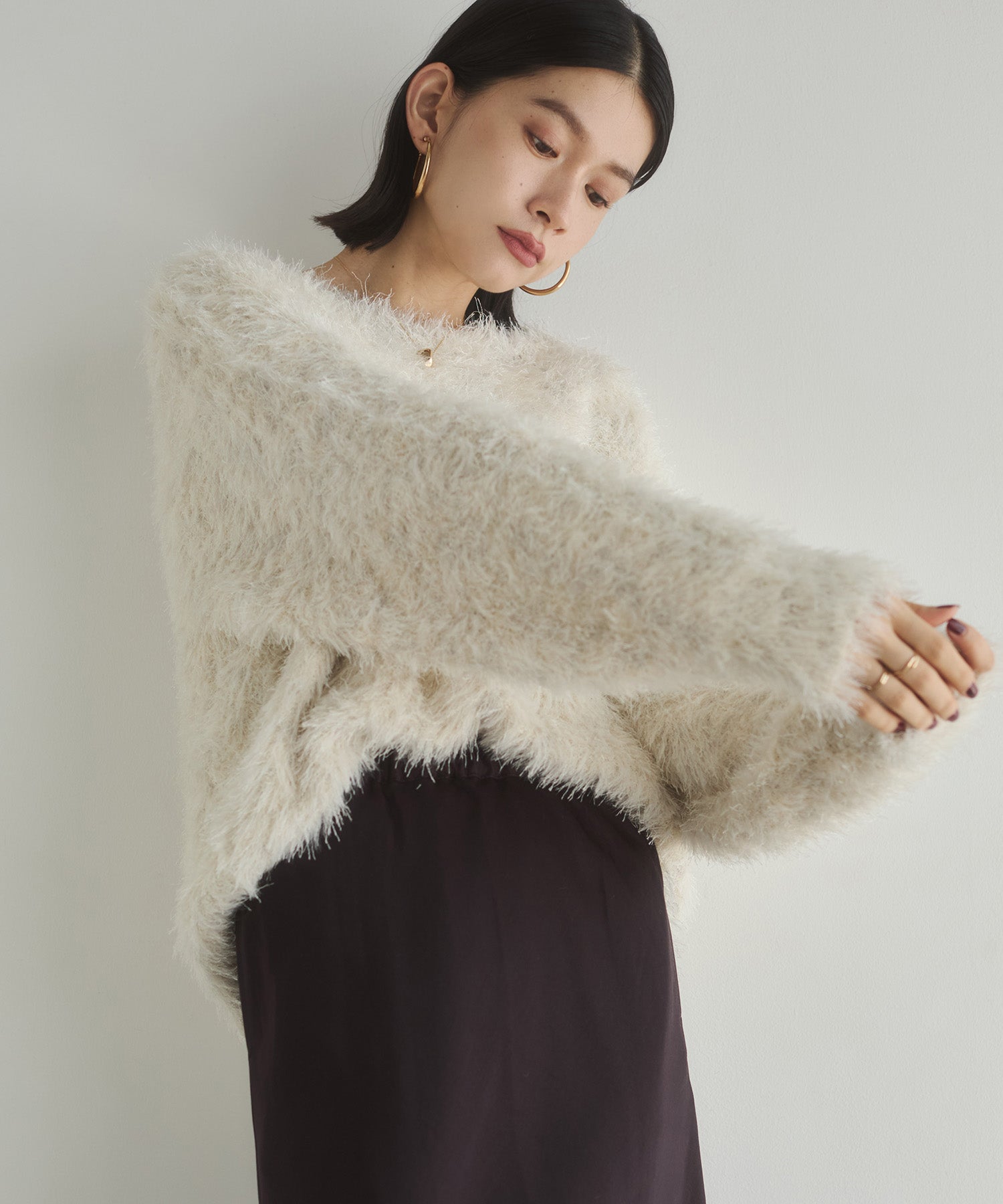 MIXED SHAGGY KNIT