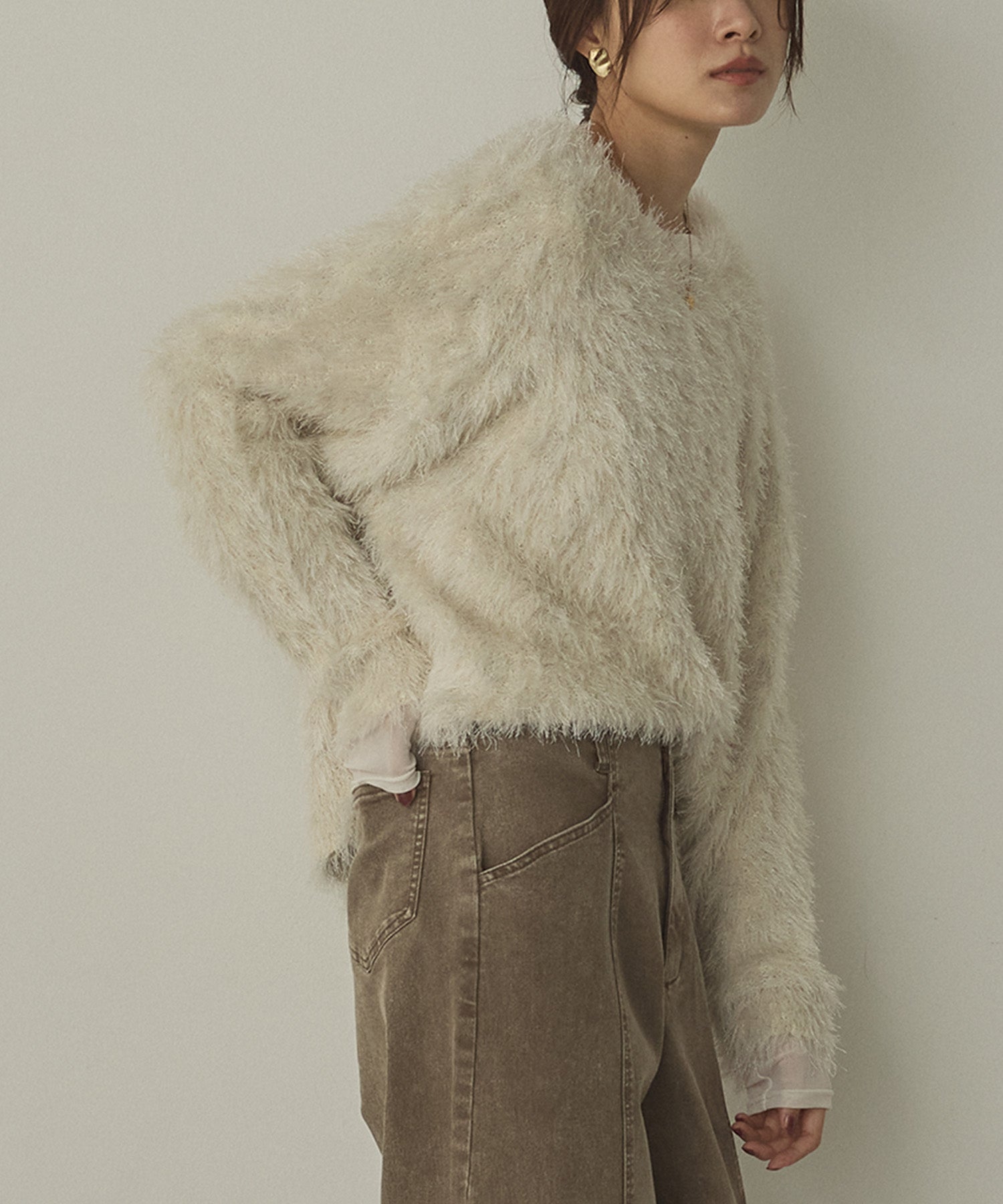 MIXED SHAGGY KNIT