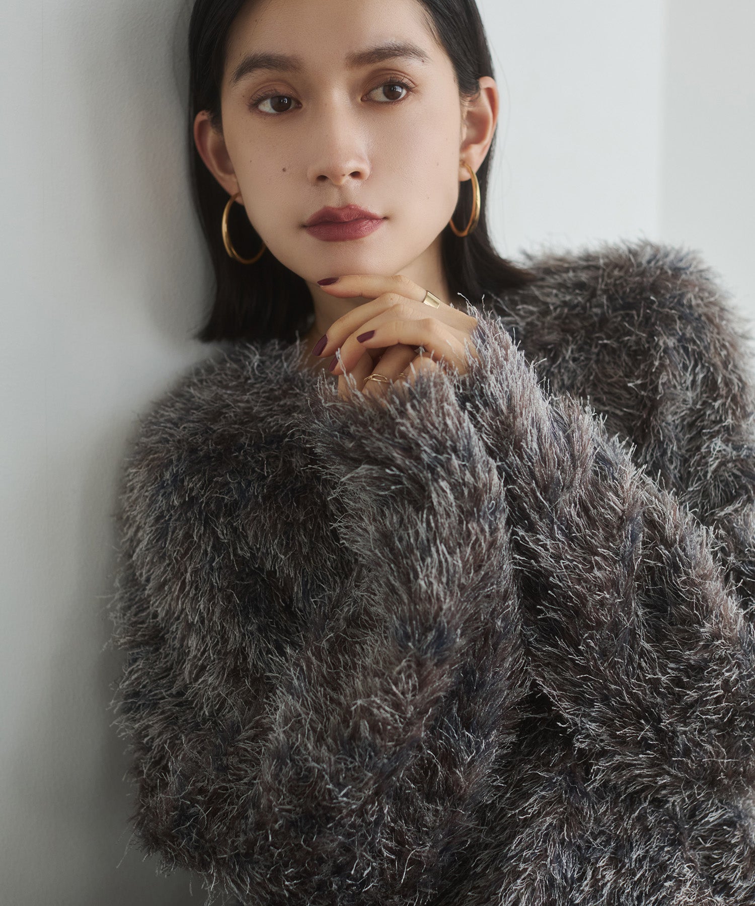 なごみ ミックス シャギーニット