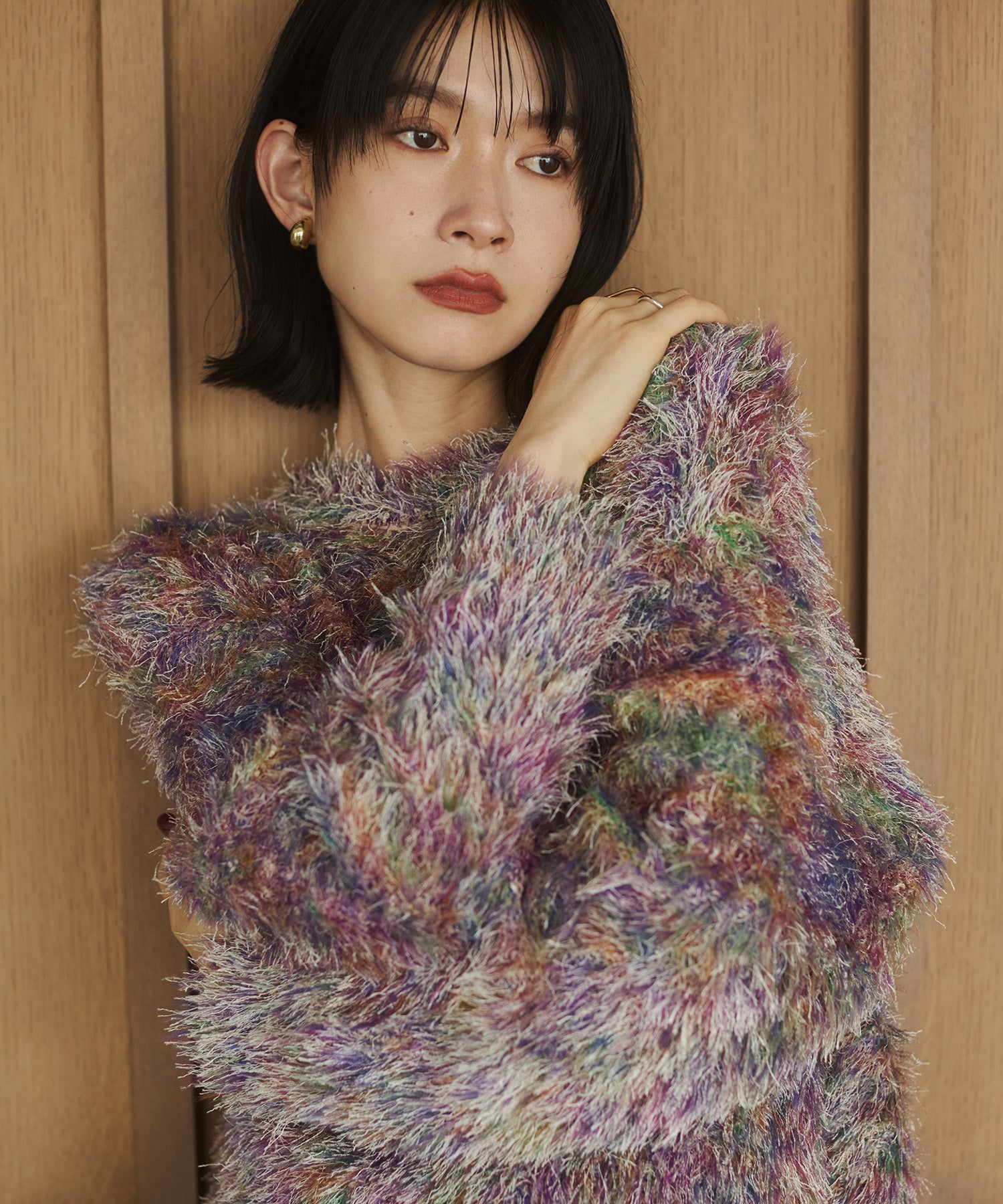 ミックス シャギーニット