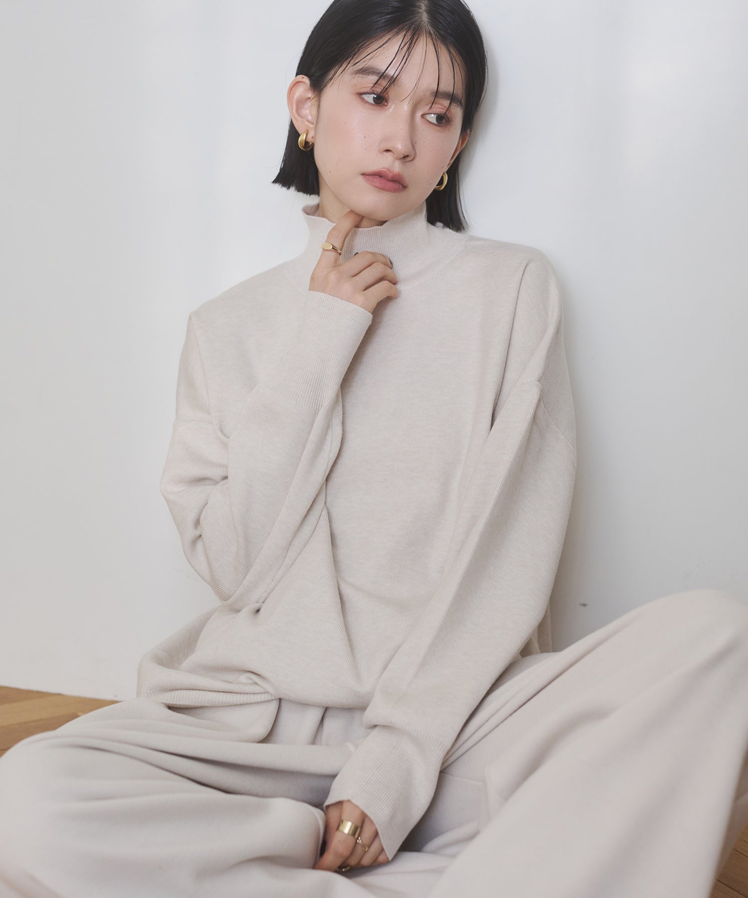 静電気防止】やわもちヤーン タートルドルマンニット