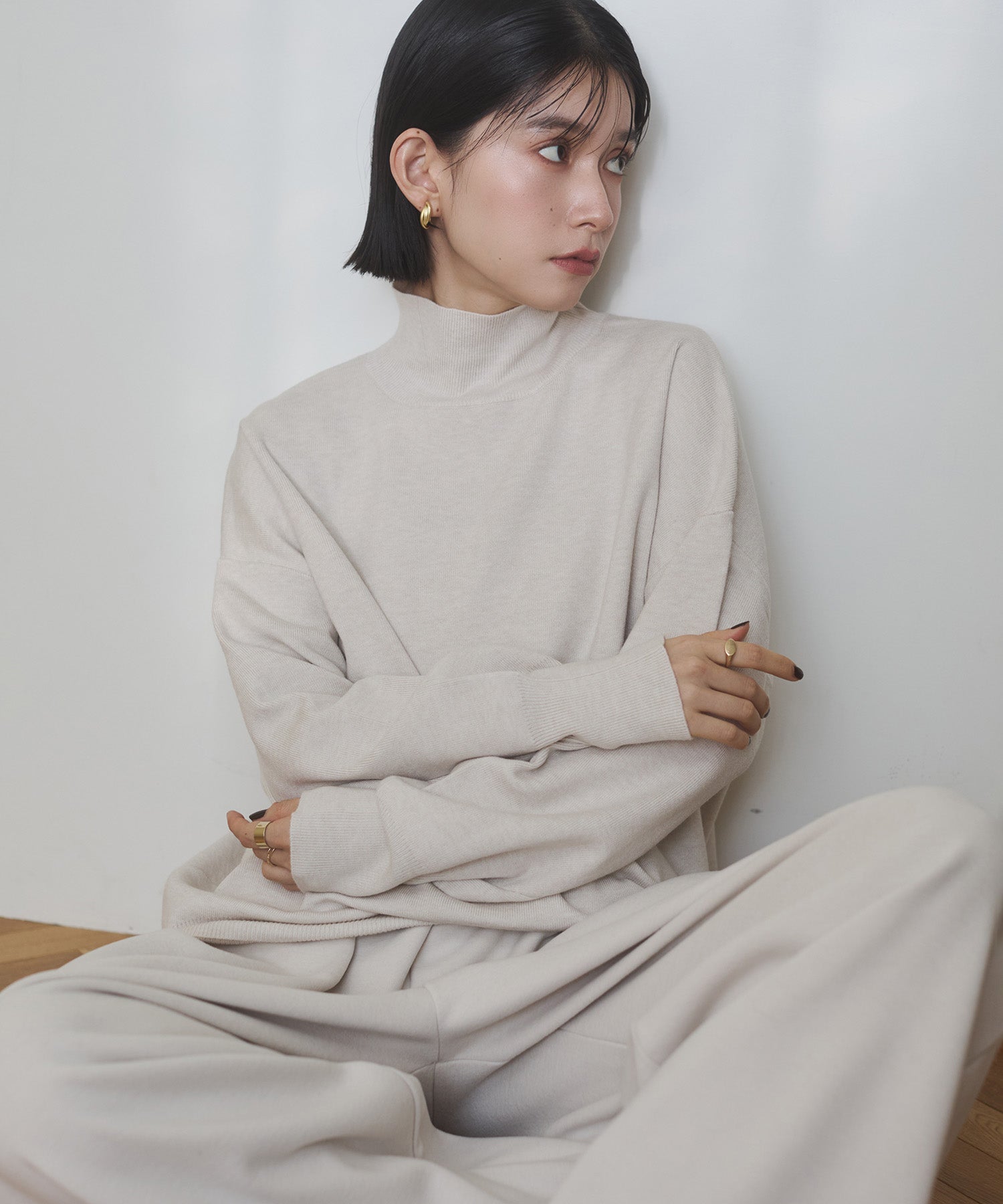 静電気防止】やわもちヤーン タートルドルマンニット