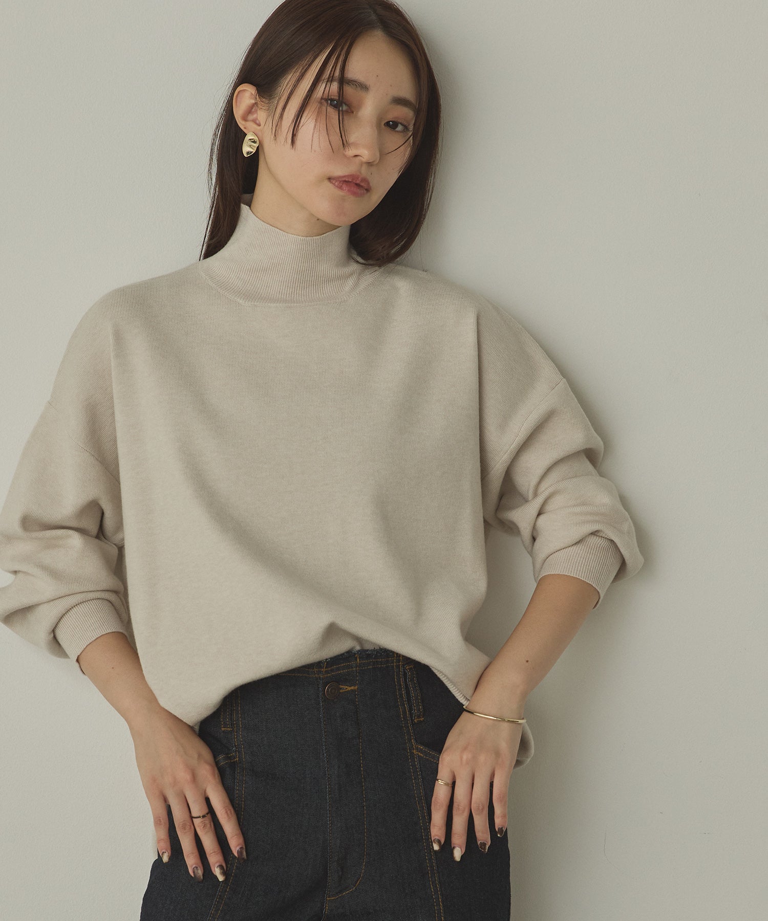 静電気防止】やわもちヤーン タートルドルマンニット