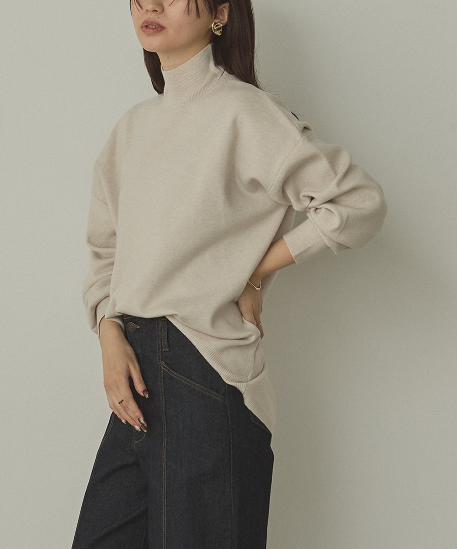 【静電気防止】やわもちヤーン タートルドルマンニット