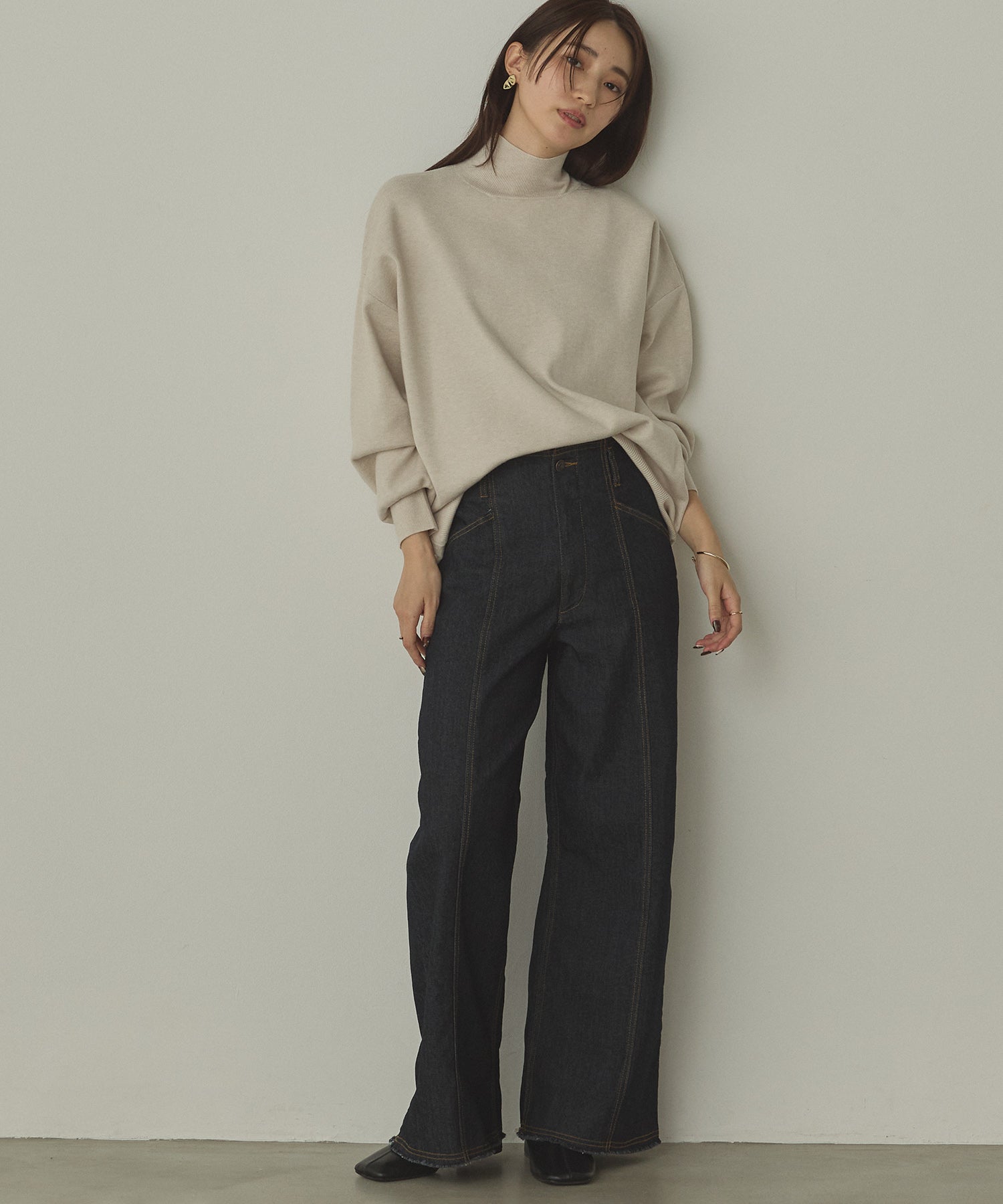 静電気防止】やわもちヤーン タートルドルマンニット