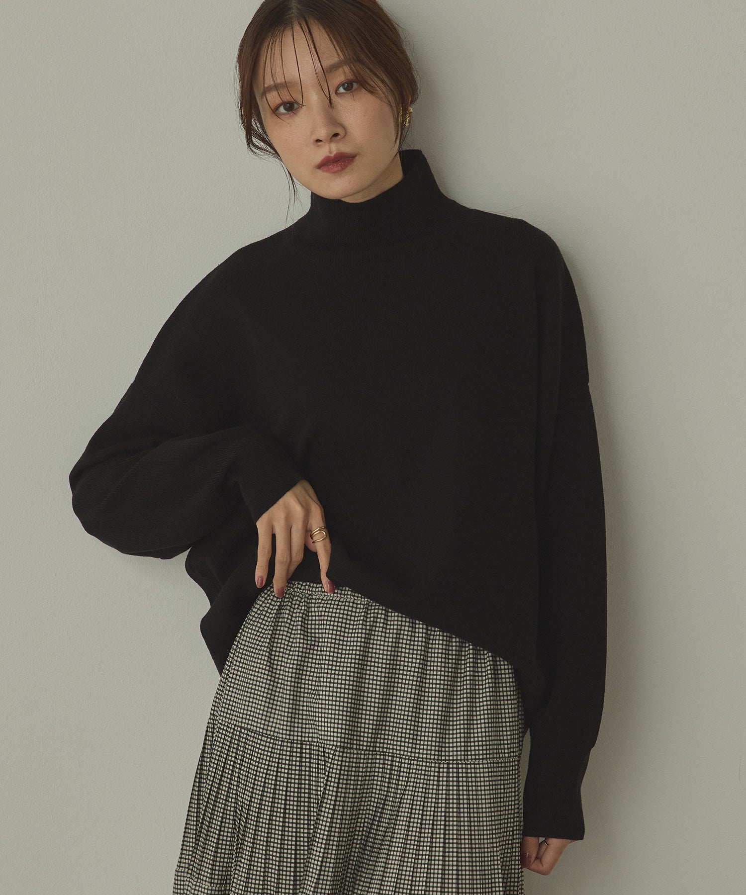 静電気防止】やわもちヤーン タートルドルマンニット