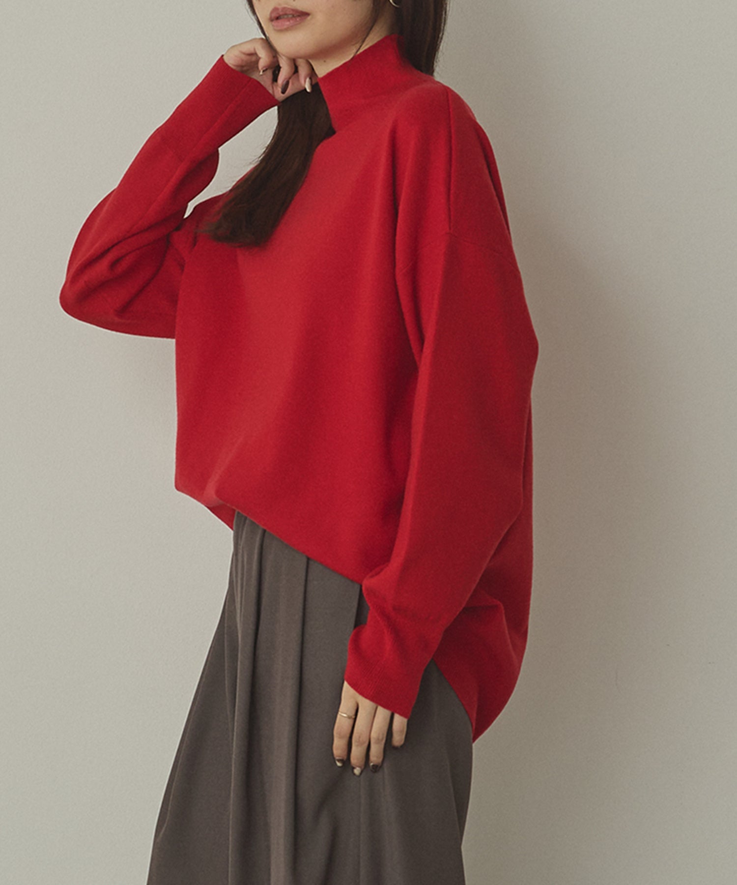 【静電気防止】やわもちヤーン タートルドルマンニット