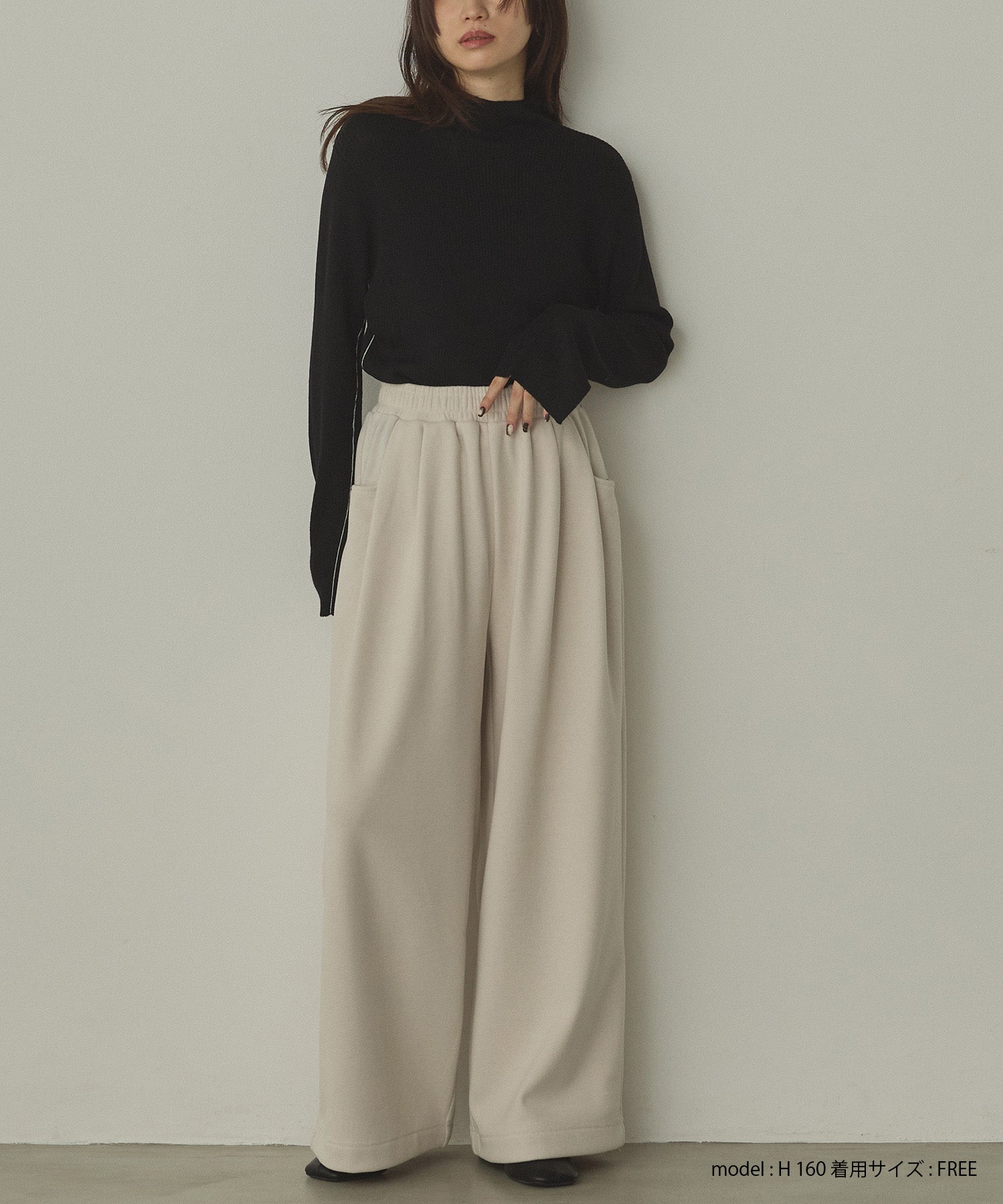 配色 タートルリブニット