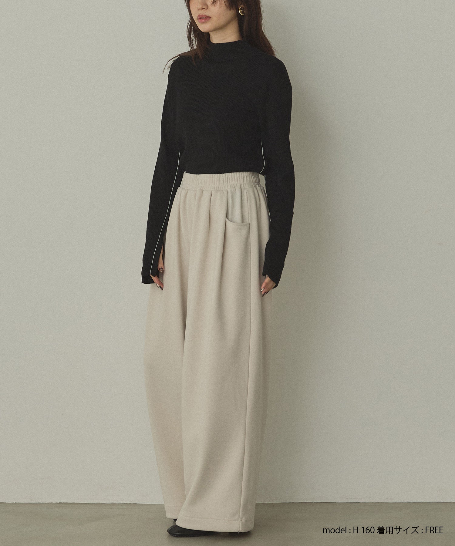 配色 タートルリブニット