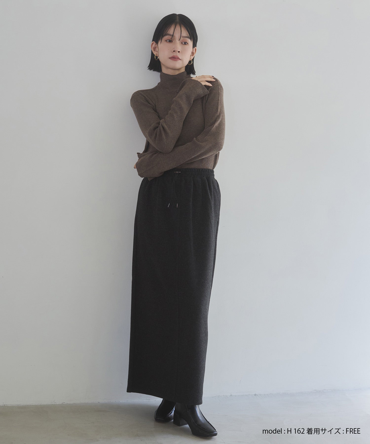 配色 タートルリブニット