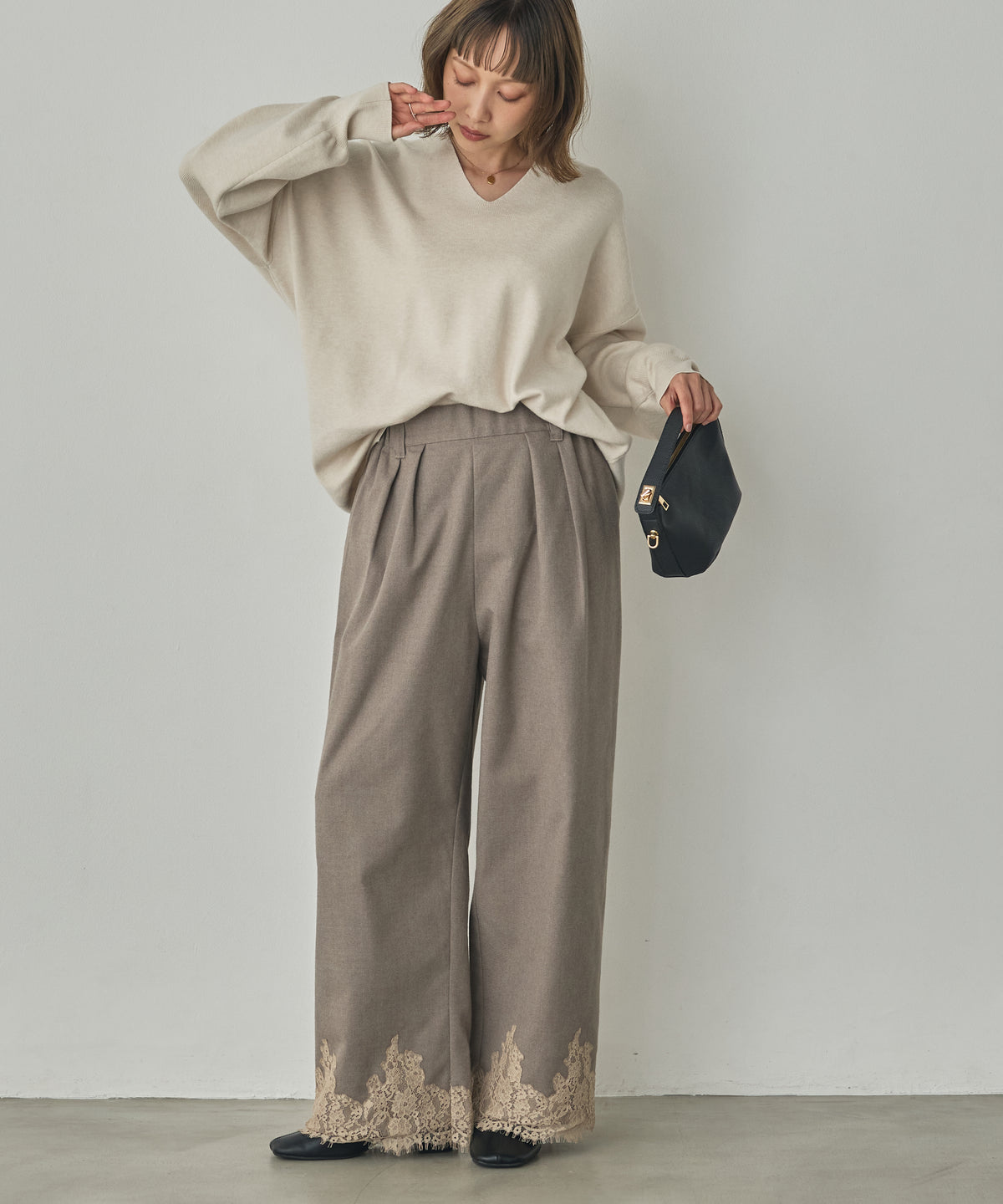 [ANTI-STATIC] YAWAMOCHI YARN DROP-SHOULDER KNIT