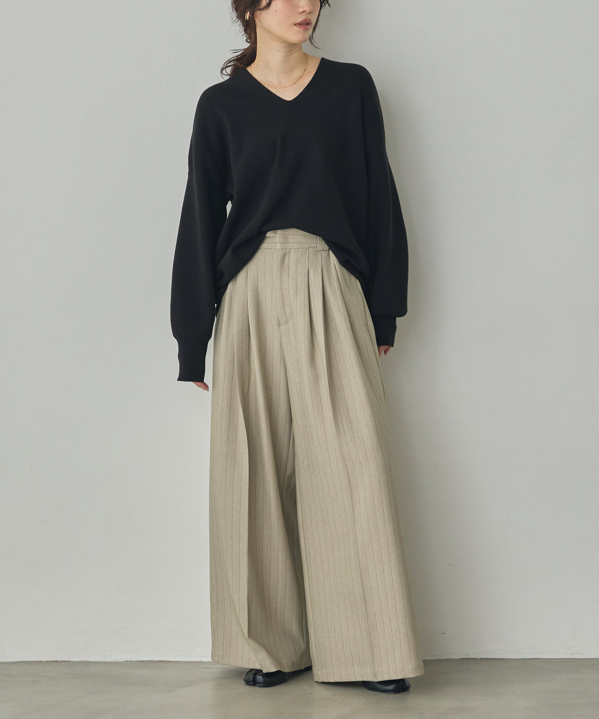 [ANTI-STATIC] YAWAMOCHI YARN DROP-SHOULDER KNIT