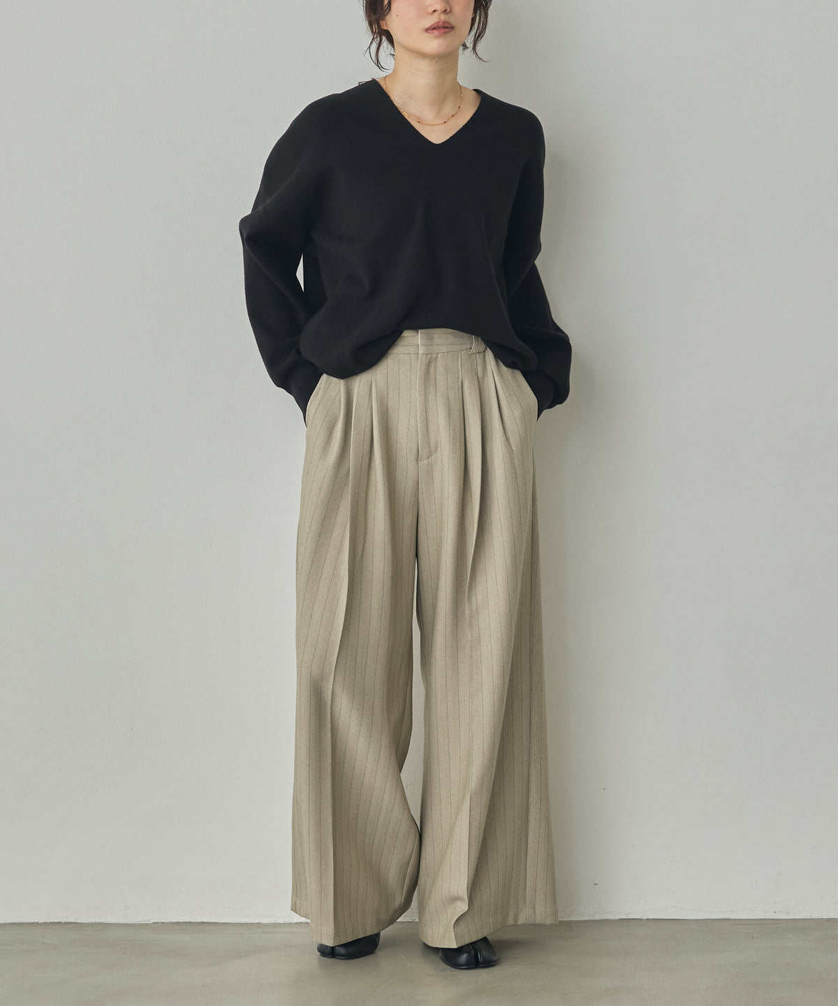 [ANTI-STATIC] YAWAMOCHI YARN DROP-SHOULDER KNIT