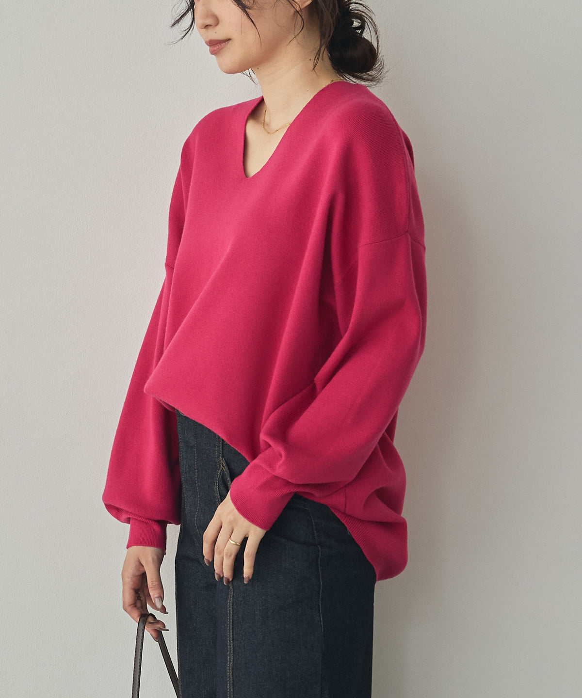 [ANTI-STATIC] YAWAMOCHI YARN DROP-SHOULDER KNIT