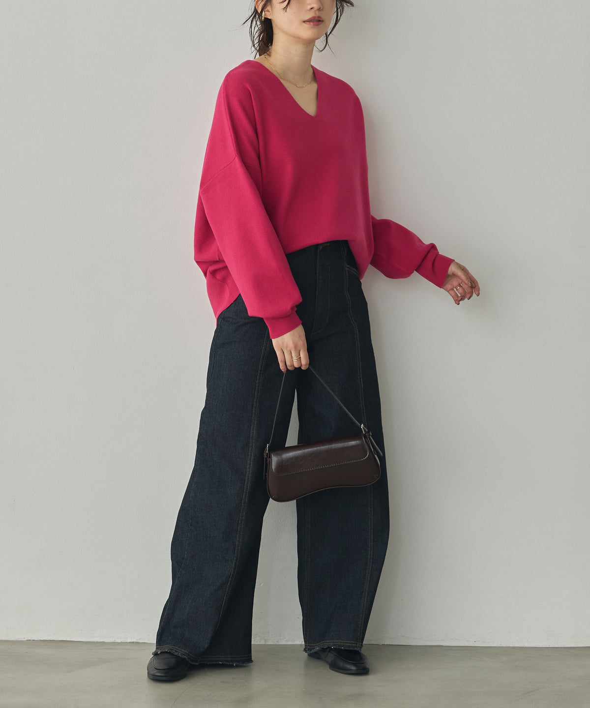 [ANTI-STATIC] YAWAMOCHI YARN DROP-SHOULDER KNIT