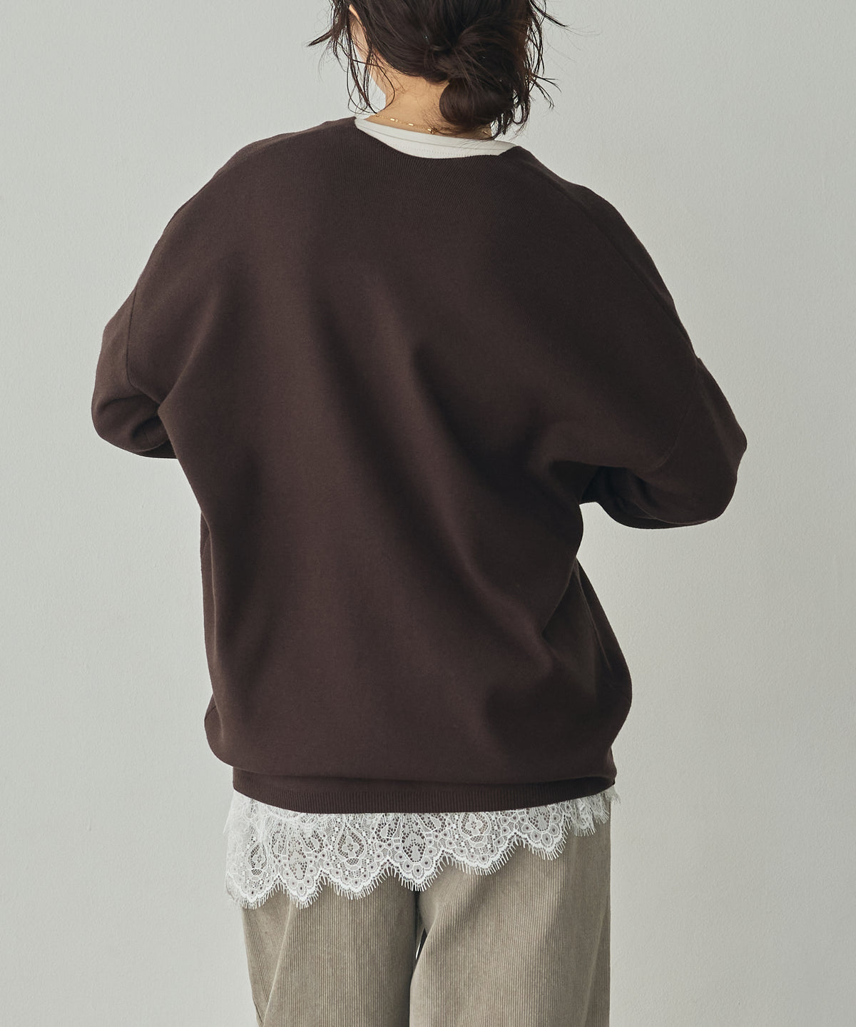 [ANTI-STATIC] YAWAMOCHI YARN DROP-SHOULDER KNIT