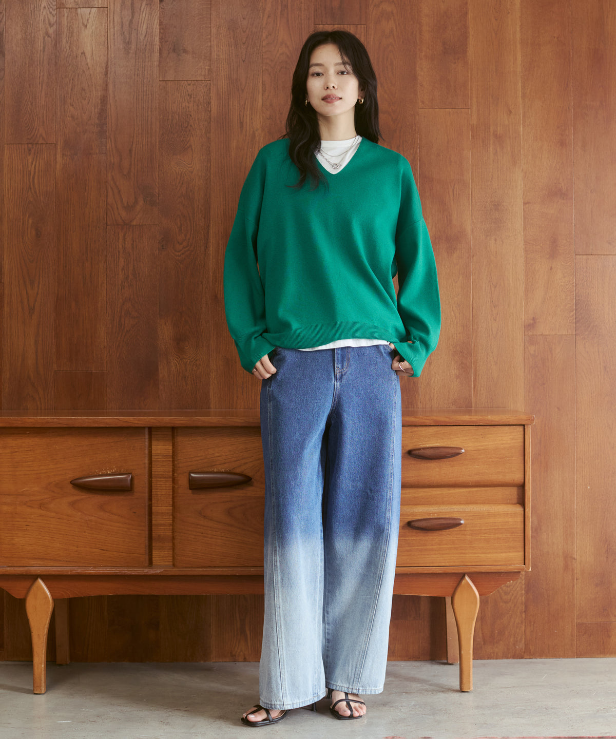 [ANTI-STATIC] YAWAMOCHI YARN DROP-SHOULDER KNIT