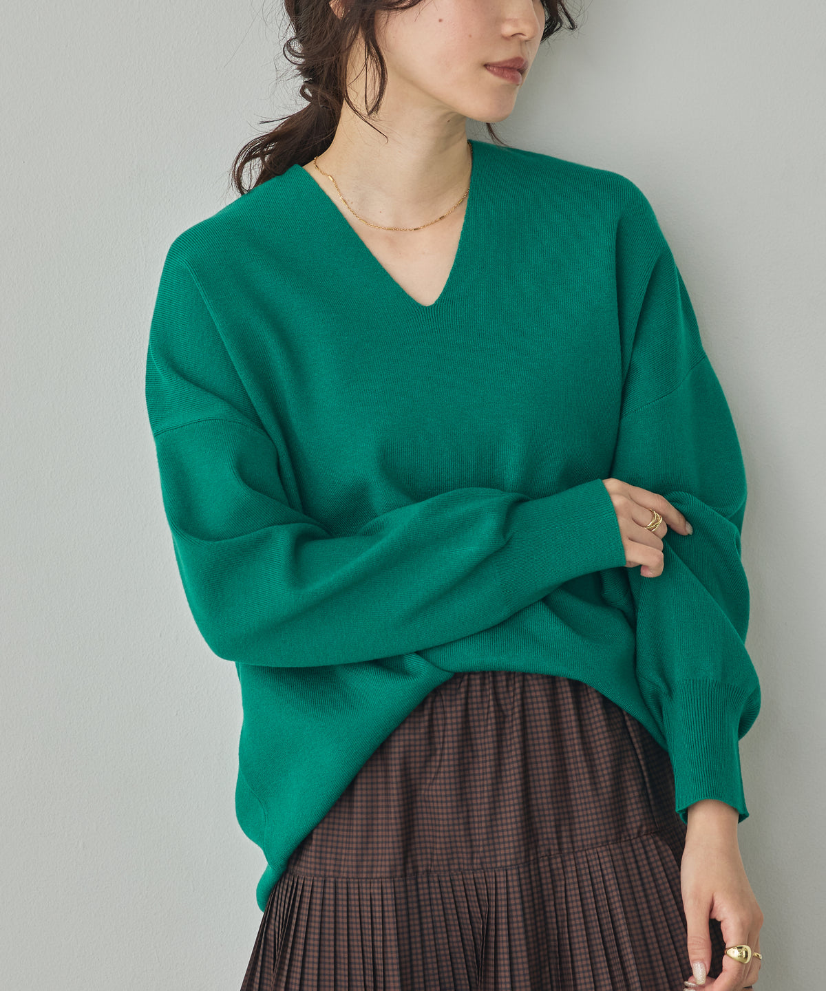 [ANTI-STATIC] YAWAMOCHI YARN DROP-SHOULDER KNIT