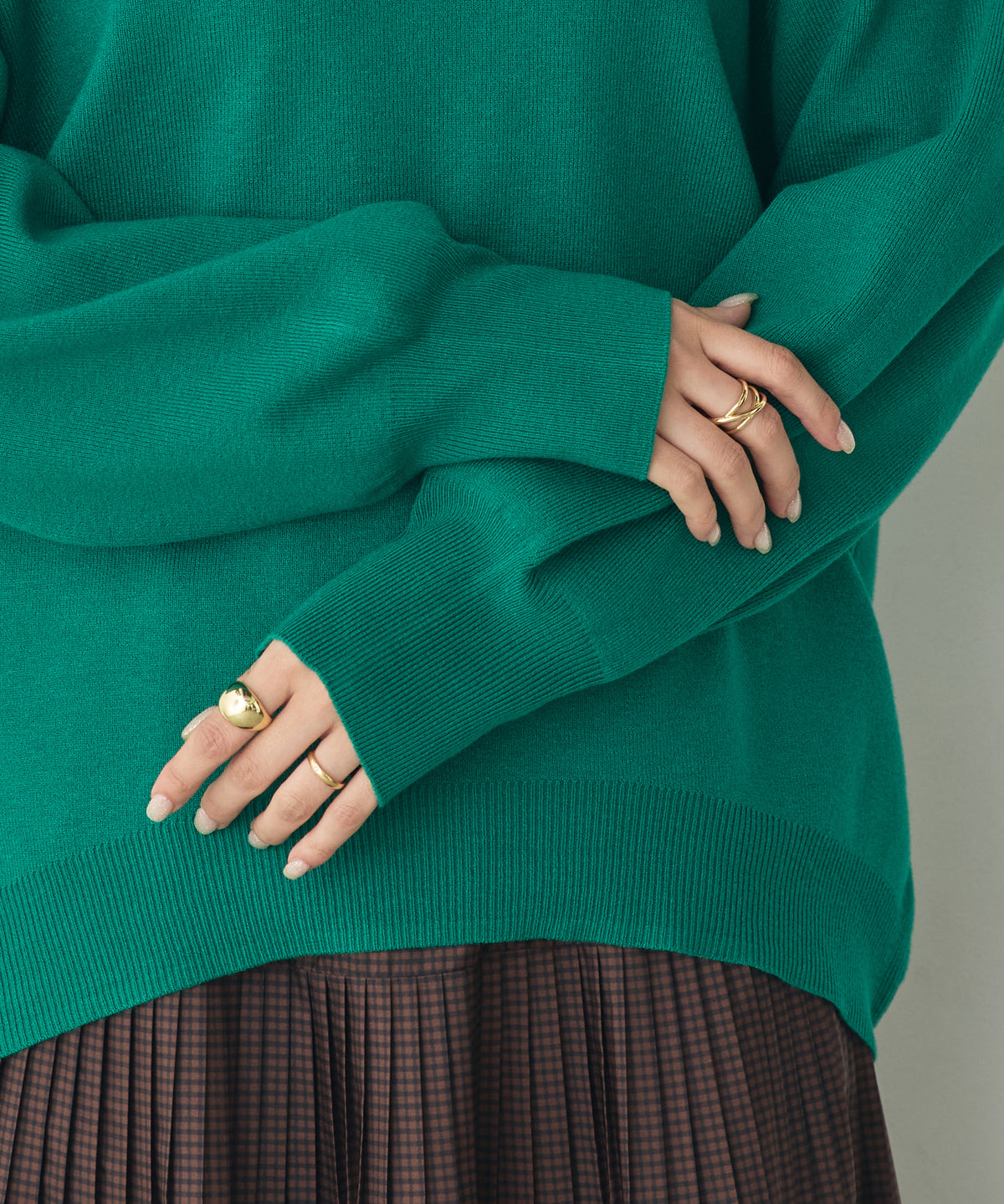 [ANTI-STATIC] YAWAMOCHI YARN DROP-SHOULDER KNIT