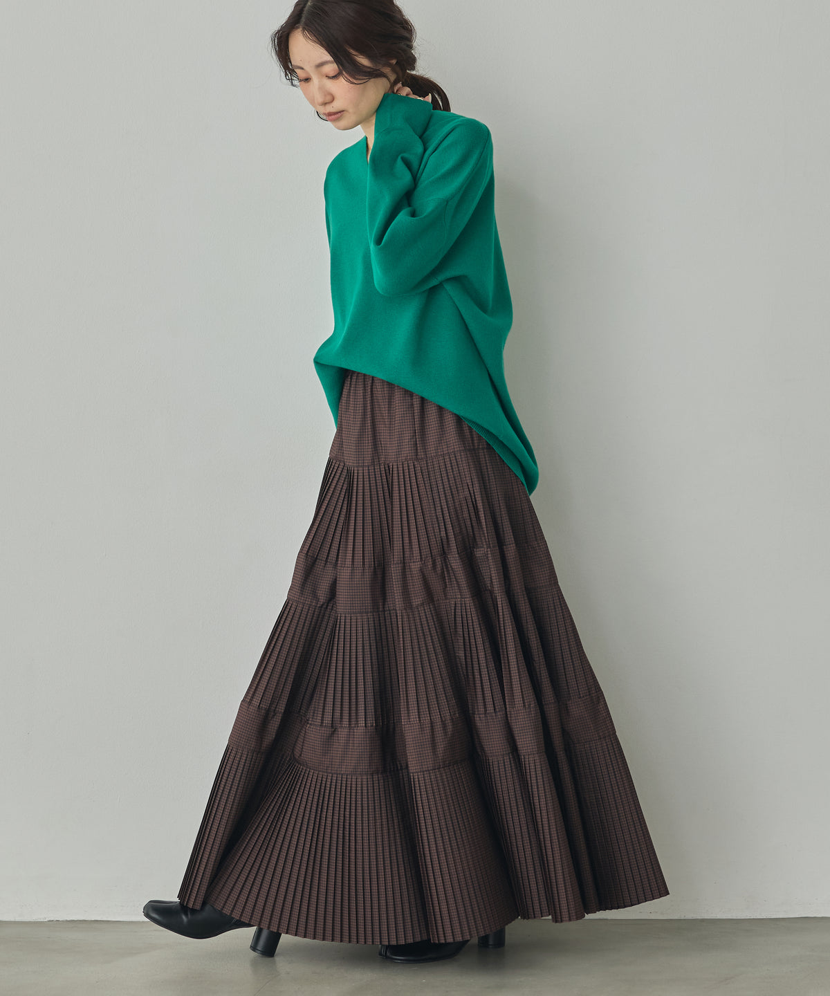 [ANTI-STATIC] YAWAMOCHI YARN DROP-SHOULDER KNIT