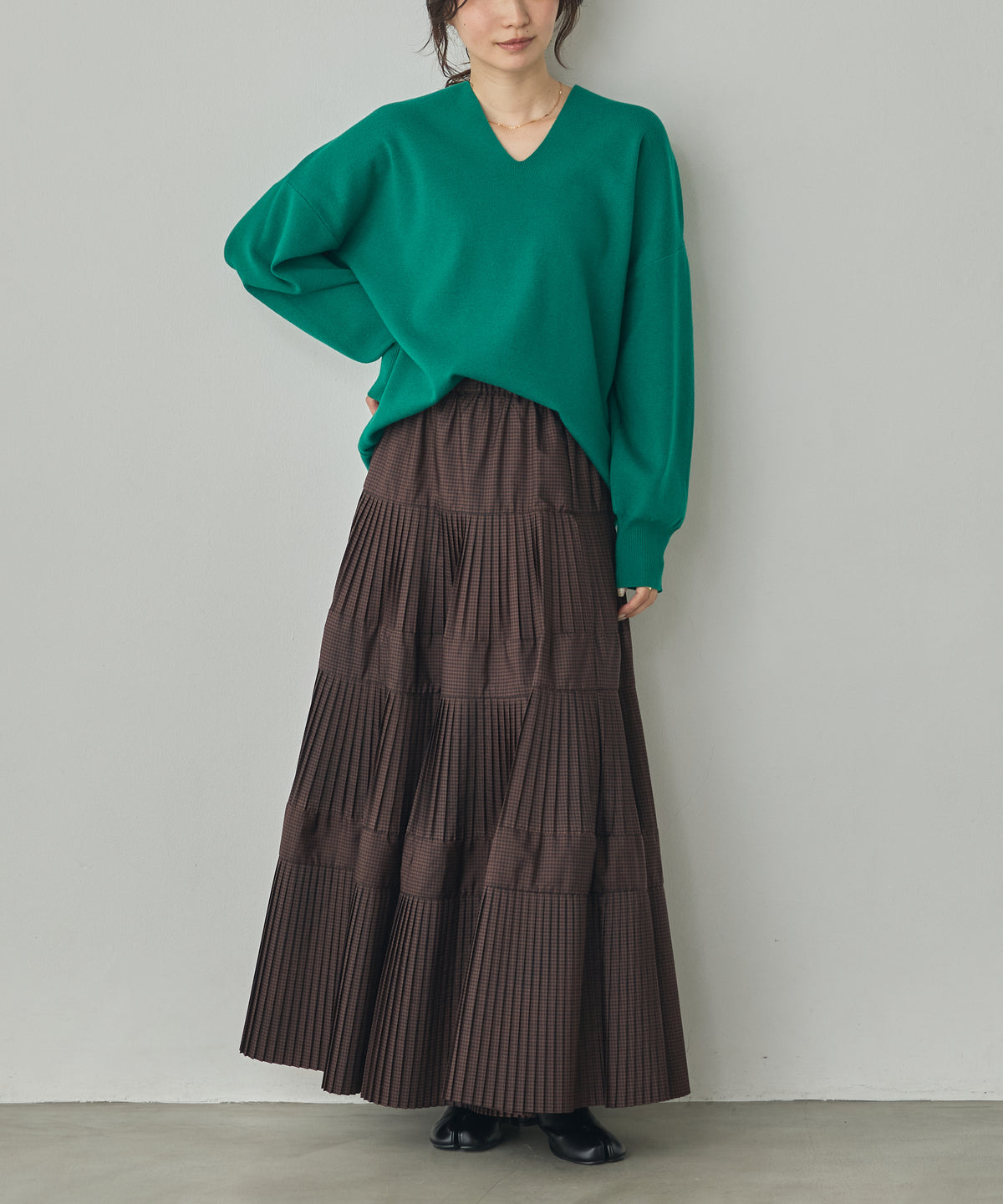 [ANTI-STATIC] YAWAMOCHI YARN DROP-SHOULDER KNIT