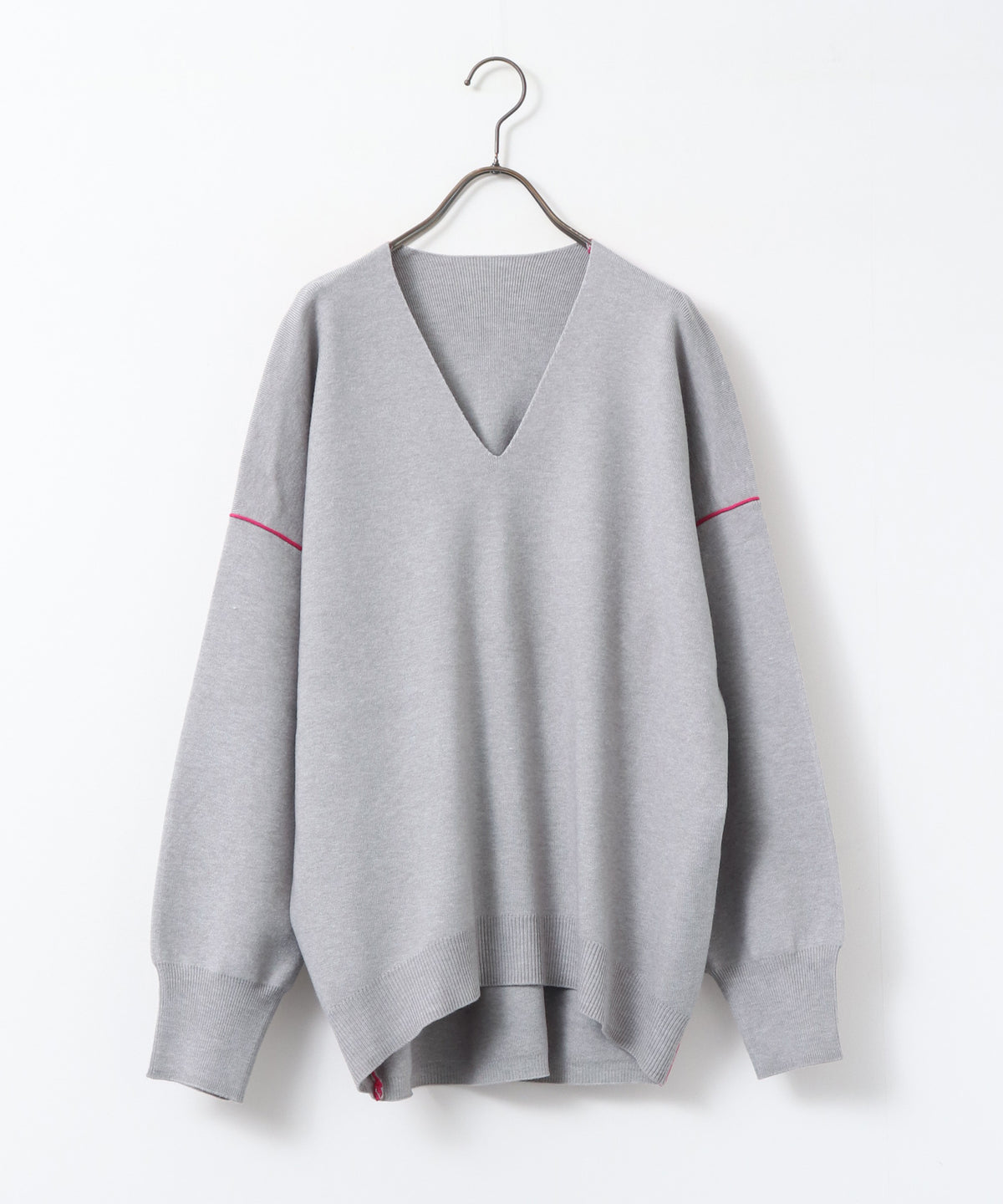 [ANTI-STATIC] YAWAMOCHI YARN COLOR-BLOCKED DROP-SHOULDER KNIT