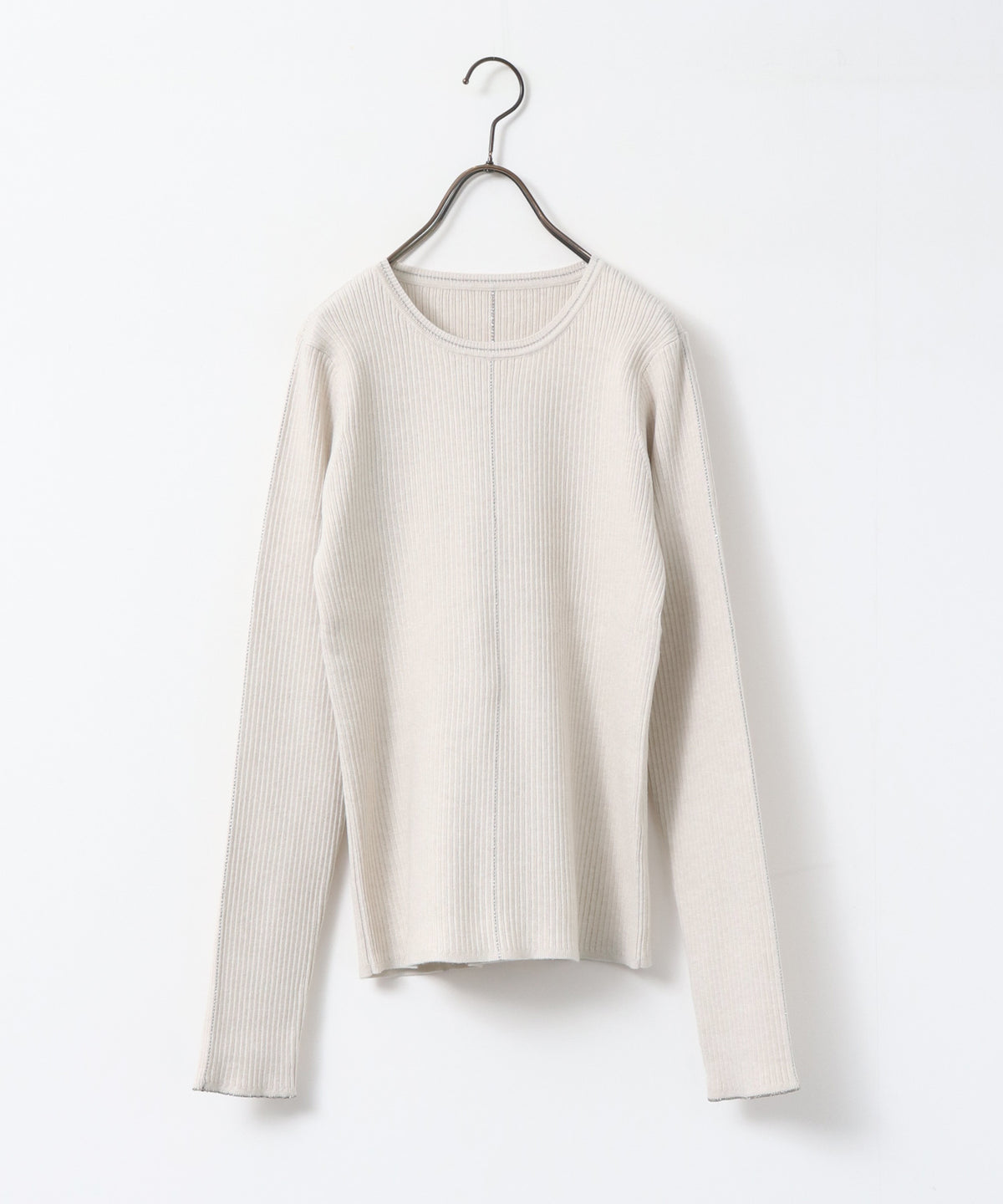 [ANTI-STATIC] YAWAMOCHI YARN WITH SEQUINS CREW-NECK KNIT