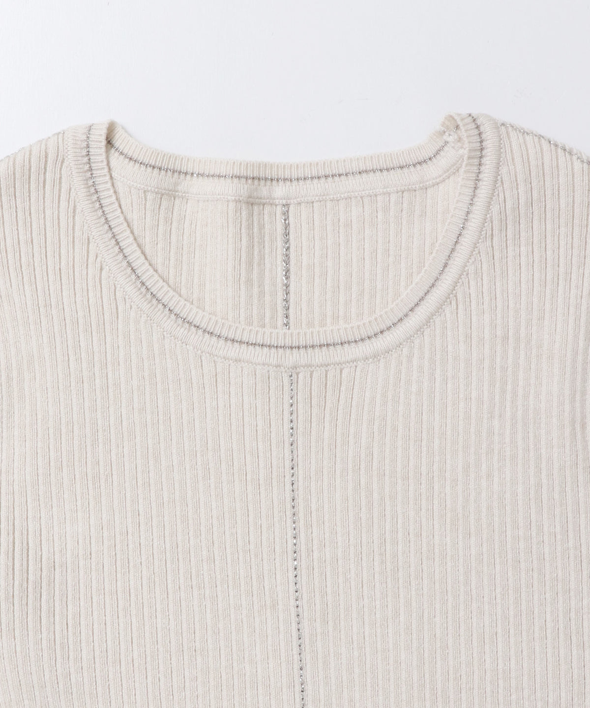 [ANTI-STATIC] YAWAMOCHI YARN WITH SEQUINS CREW-NECK KNIT