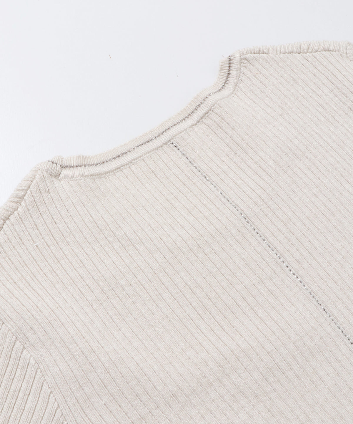 [ANTI-STATIC] YAWAMOCHI YARN WITH SEQUINS CREW-NECK KNIT