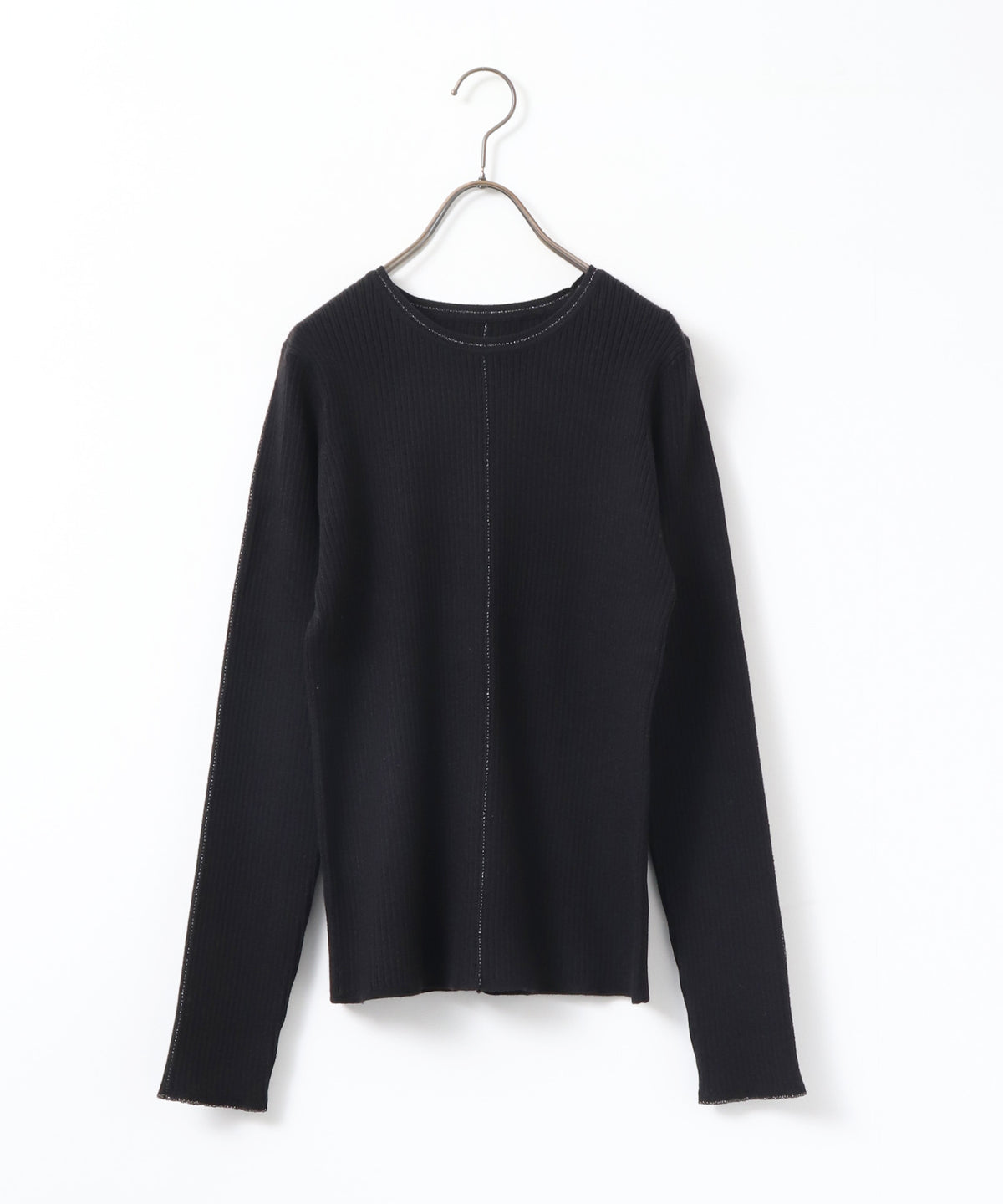 [ANTI-STATIC] YAWAMOCHI YARN WITH SEQUINS CREW-NECK KNIT