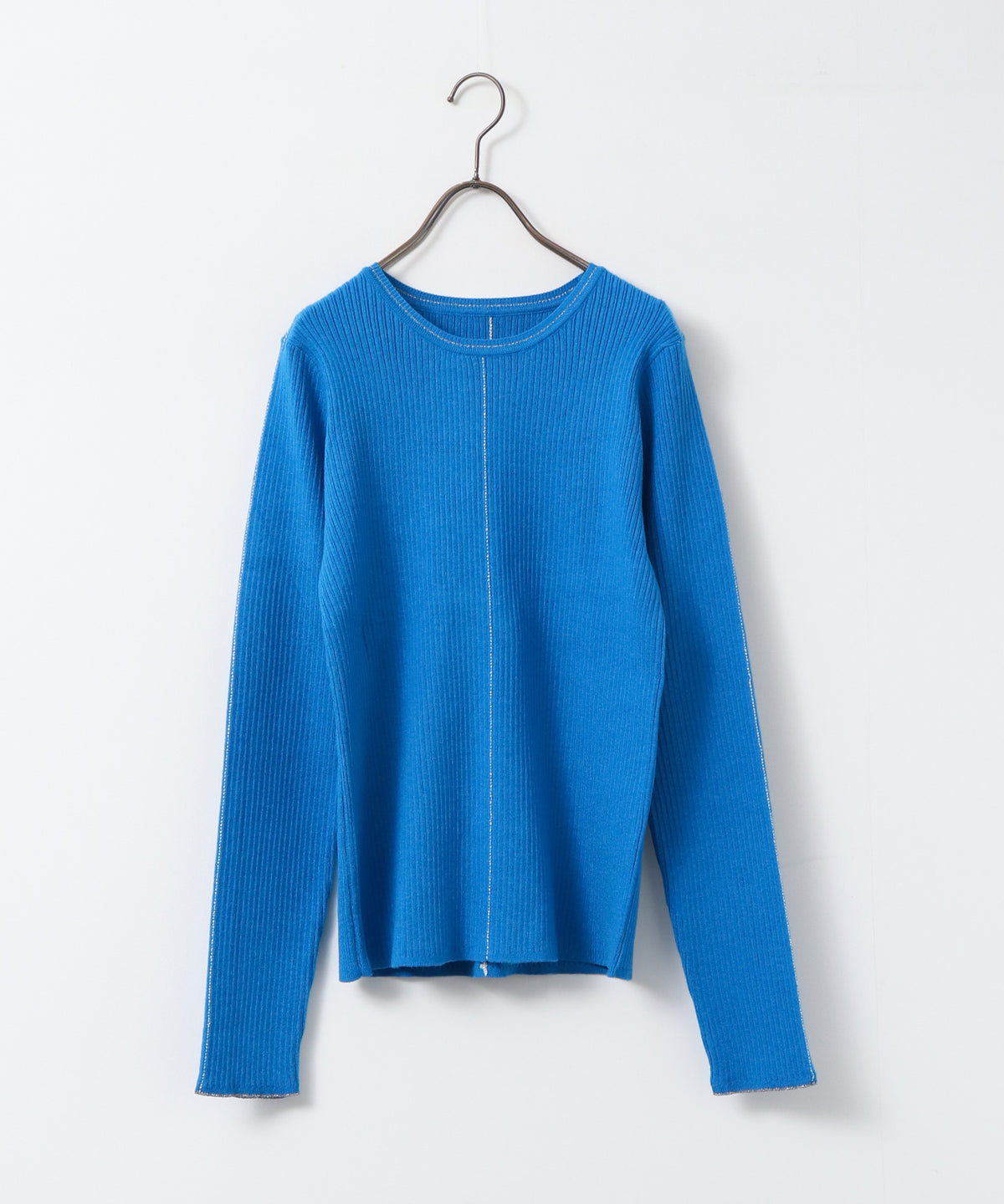[ANTI-STATIC] YAWAMOCHI YARN WITH SEQUINS CREW-NECK KNIT