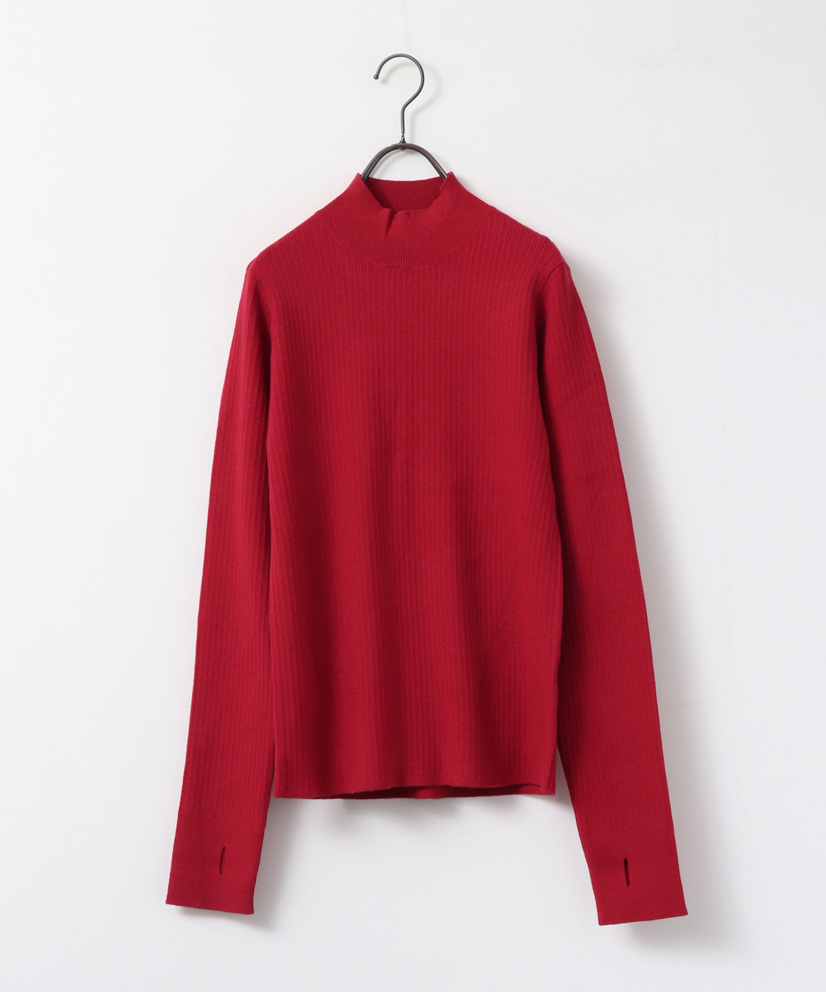 [ANTI-STATIC] YAWAMOCHI YARN THUMB-HOLE HIGH-NECK KNIT