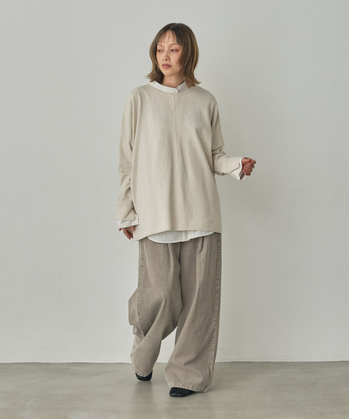 [ANTI-STATIC] SOFT AND PUFFY YARN OVER-THE-SHOULDER DOLMAN KNIT