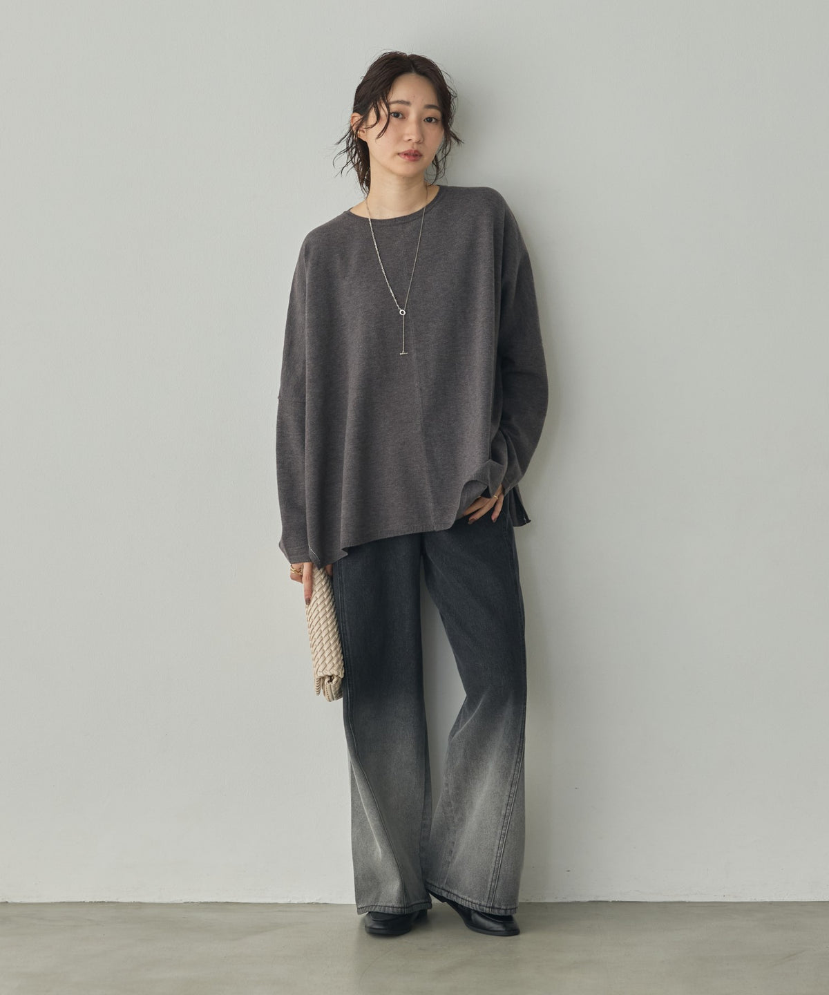 [ANTI-STATIC] SOFT AND PUFFY YARN OVER-THE-SHOULDER DOLMAN KNIT