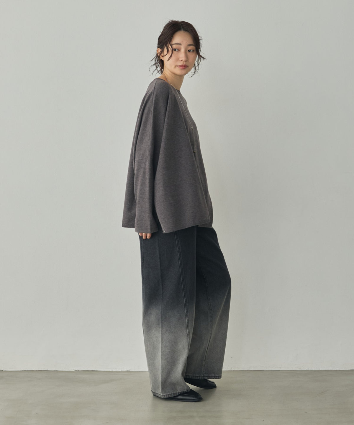 [ANTI-STATIC] SOFT AND PUFFY YARN OVER-THE-SHOULDER DOLMAN KNIT