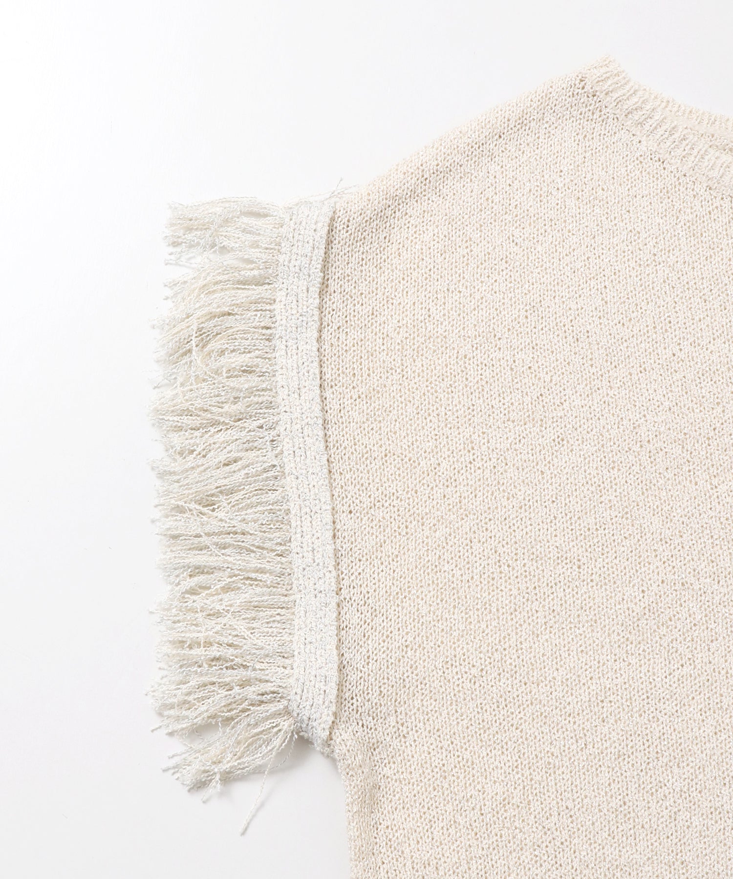 SEQUINED FRINGE-SLEEVE KNIT