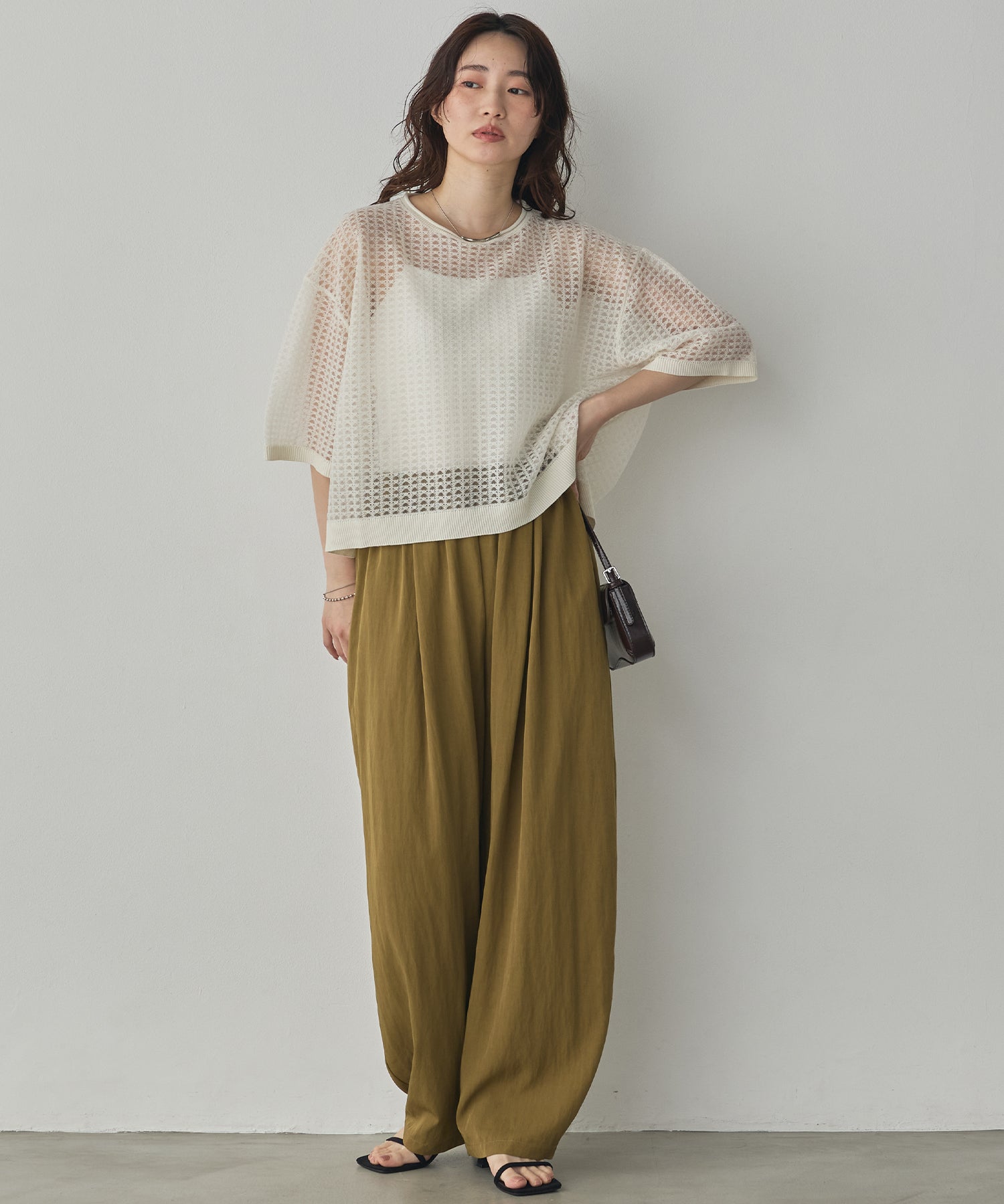 SEQUINED JACQUARD OPENWORK TOP
