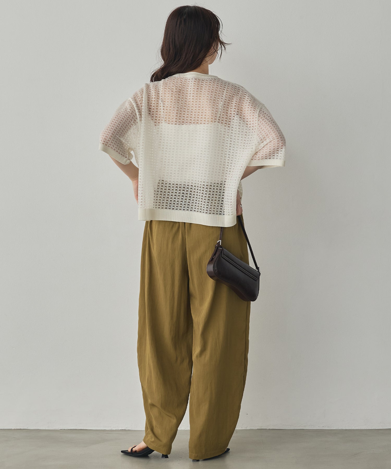 SEQUINED JACQUARD OPENWORK TOP
