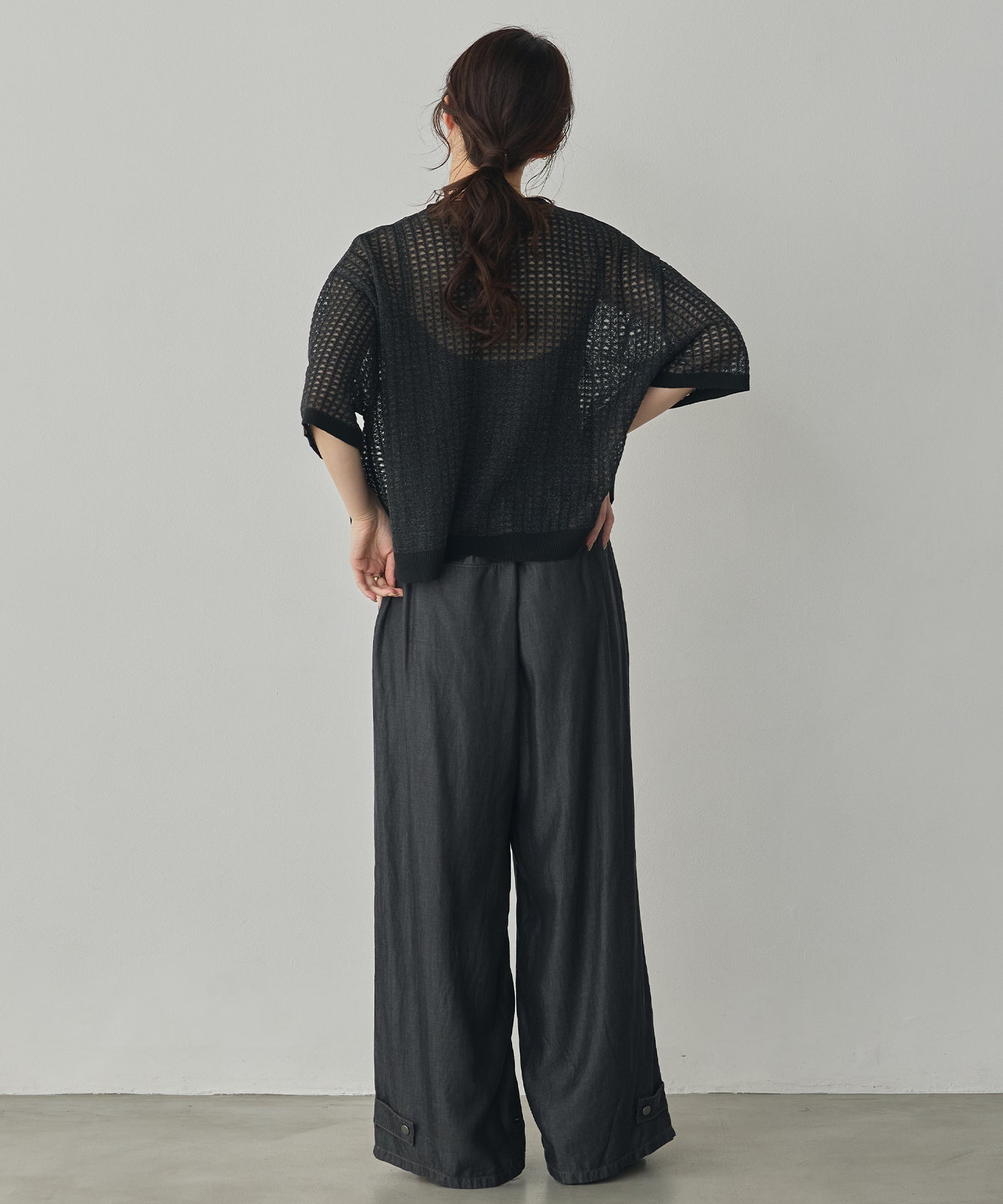 SEQUINED JACQUARD OPENWORK TOP