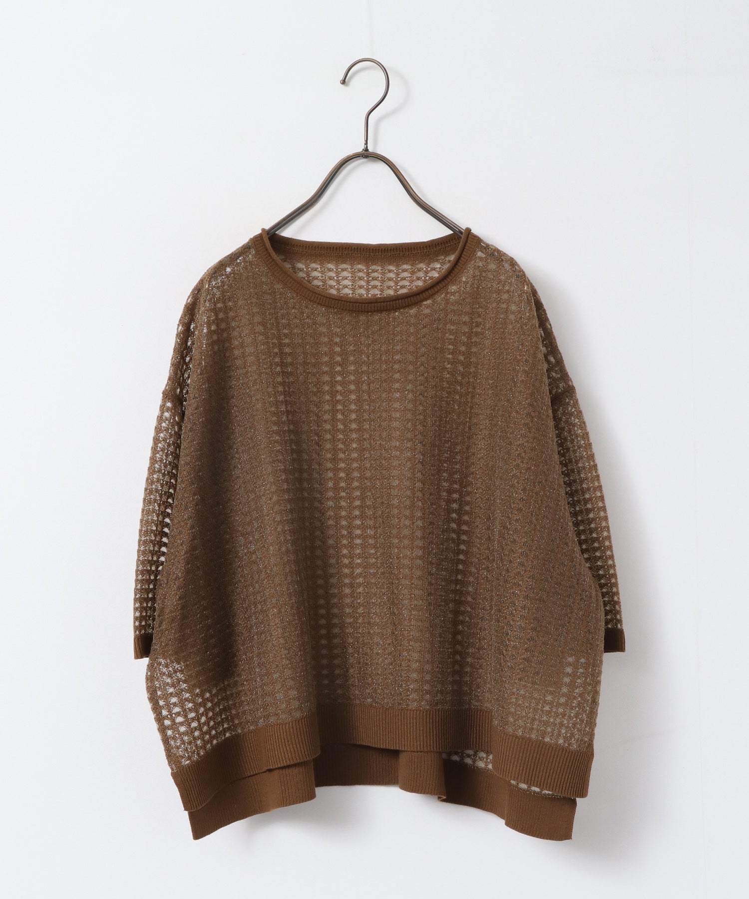 SEQUINED JACQUARD OPENWORK TOP