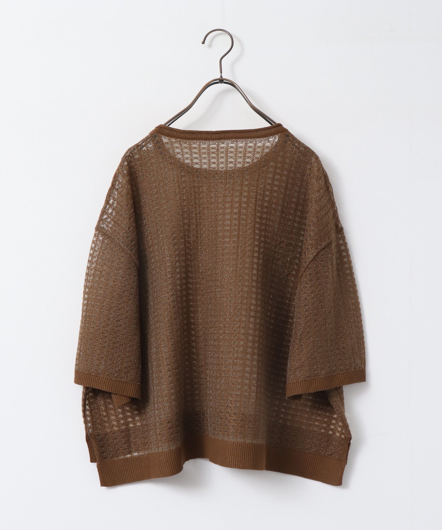 SEQUINED JACQUARD OPENWORK TOP