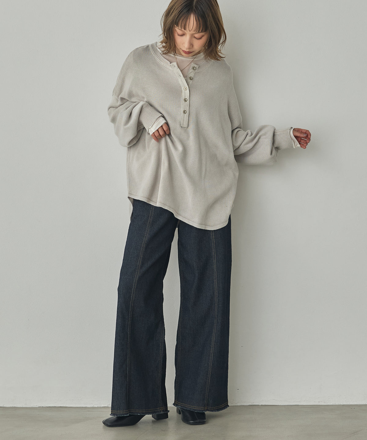 VINTAGE-STYLE HENLEY-NECK TOPS