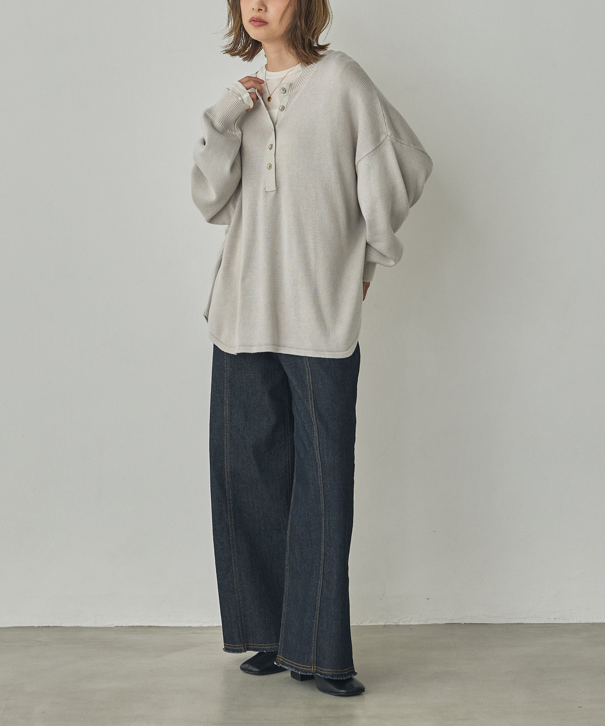 VINTAGE-STYLE HENLEY-NECK TOPS