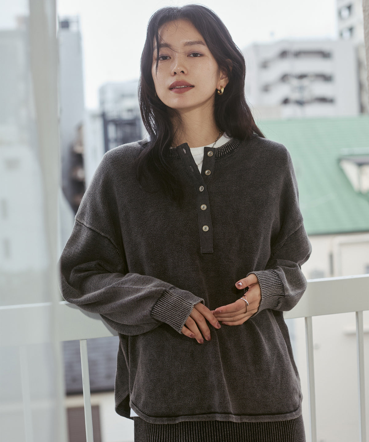 VINTAGE-STYLE HENLEY-NECK TOPS
